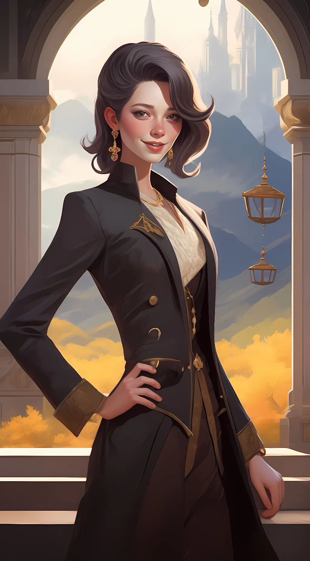 ai character: Amber background