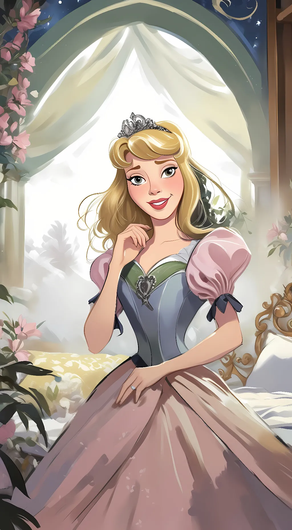 ai character: Princess Aurora  background