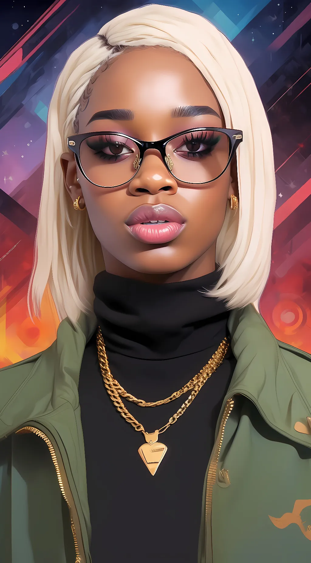 ai character: Sexy redd  background