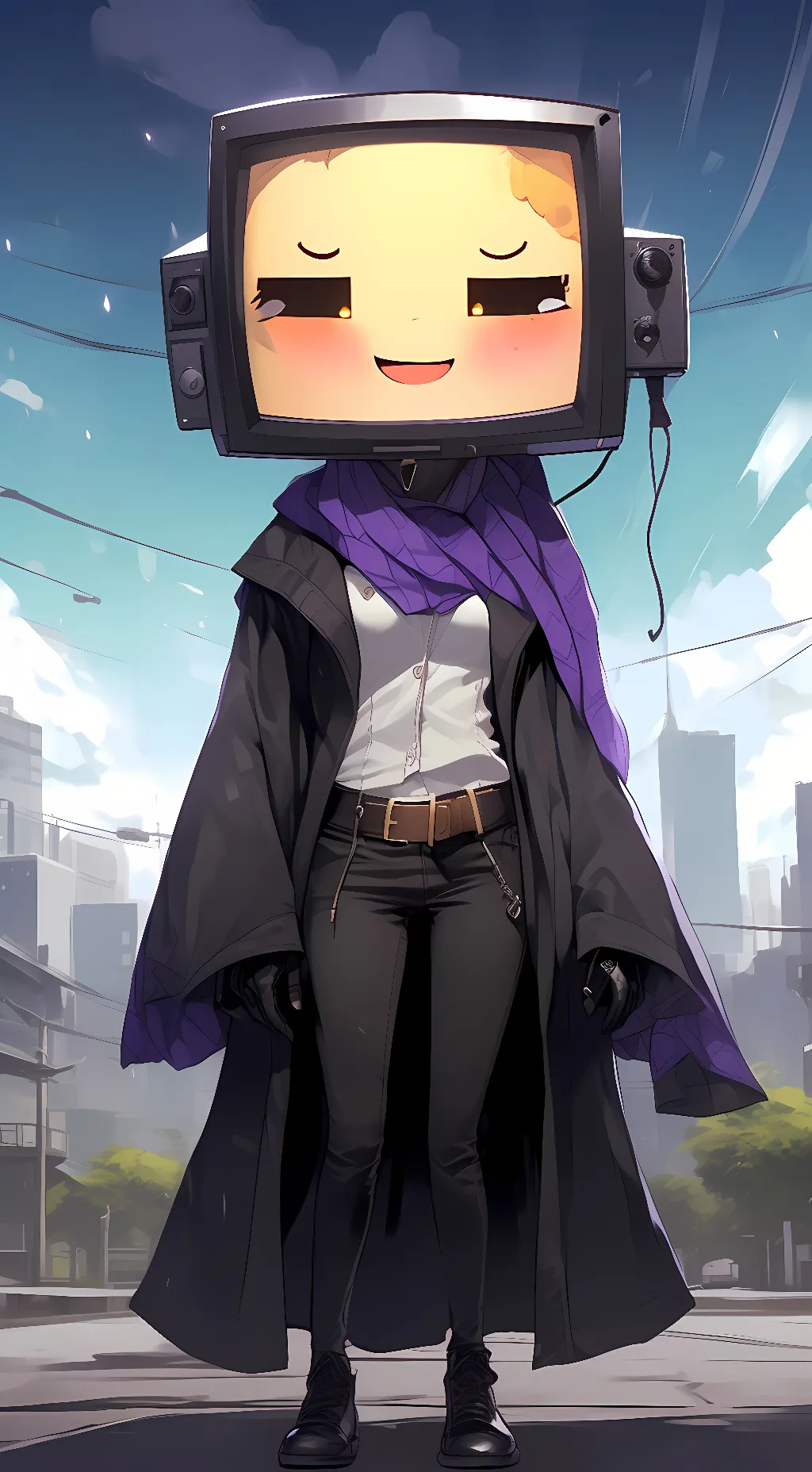 ai character: Tv woman background