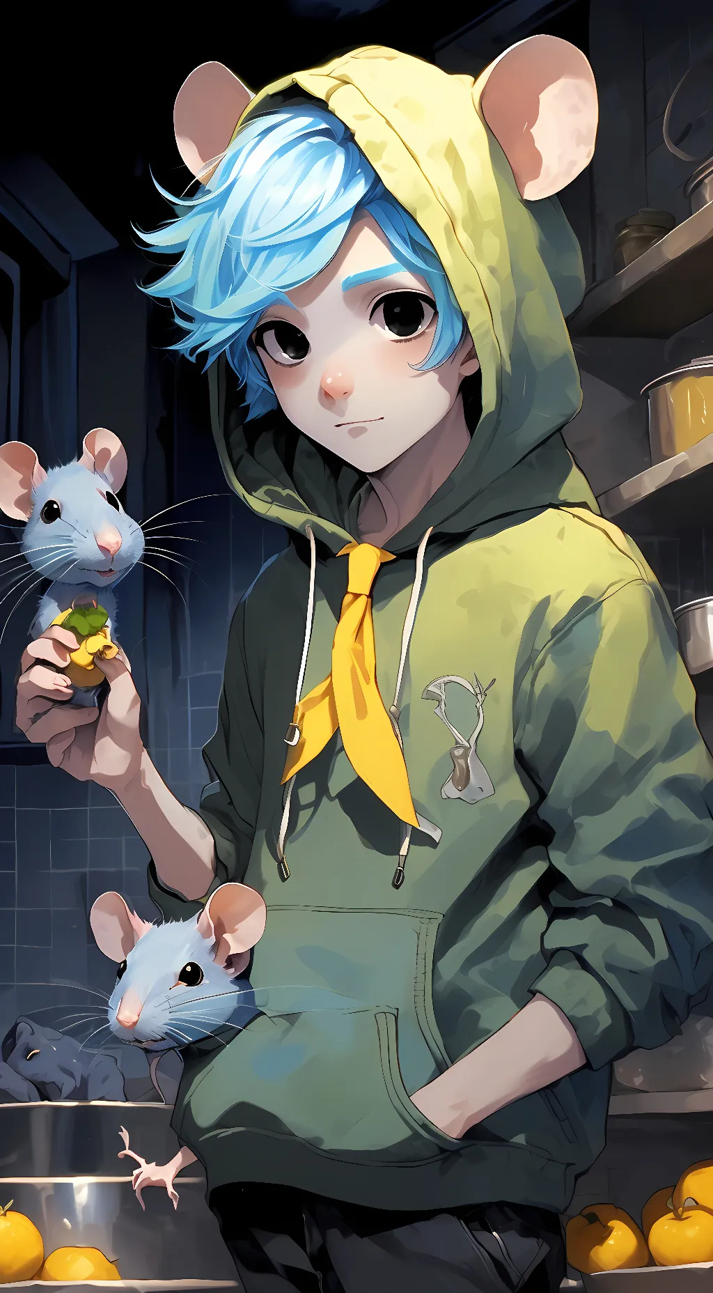 ai character: Flat background