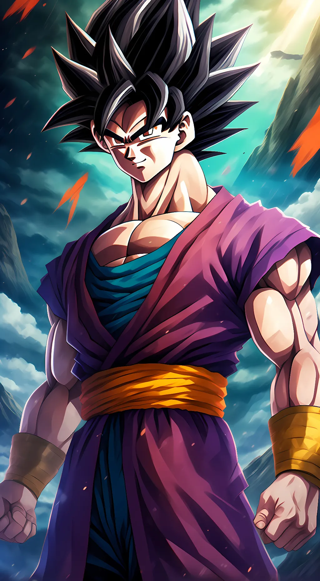 ai character: vegete goku gohan background