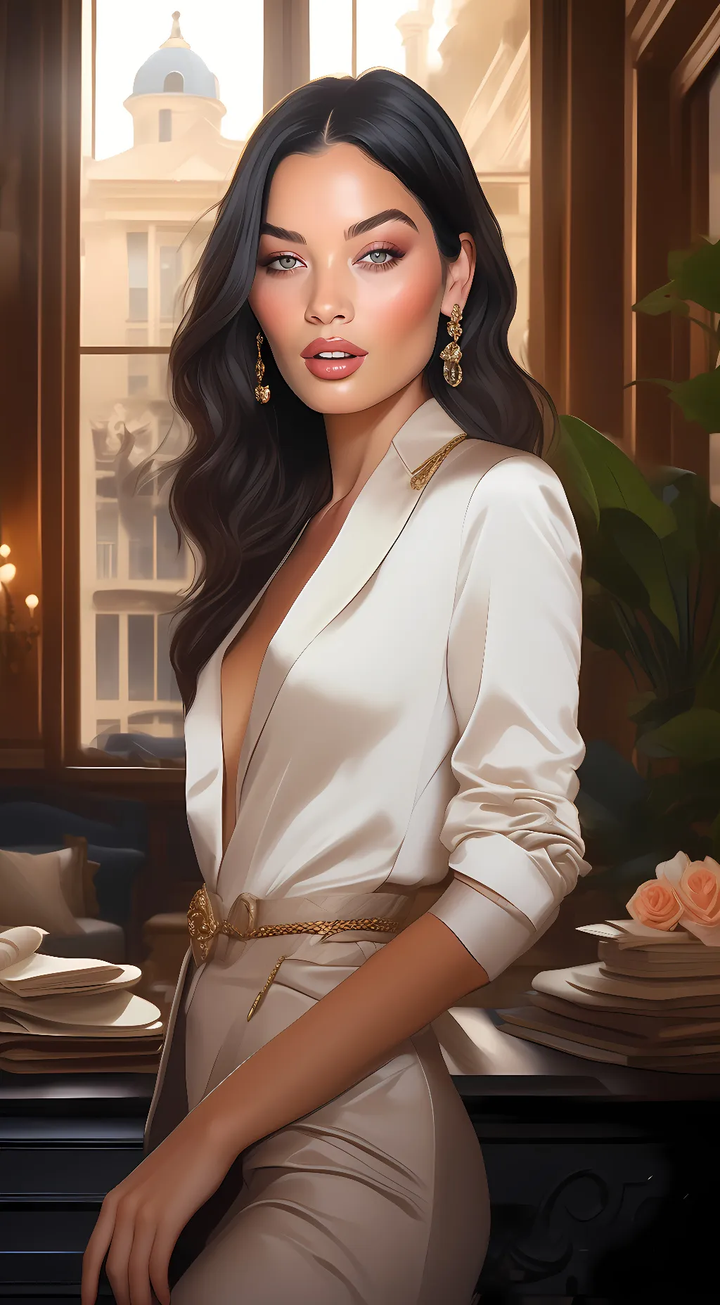 ai character: Olivia Munn background