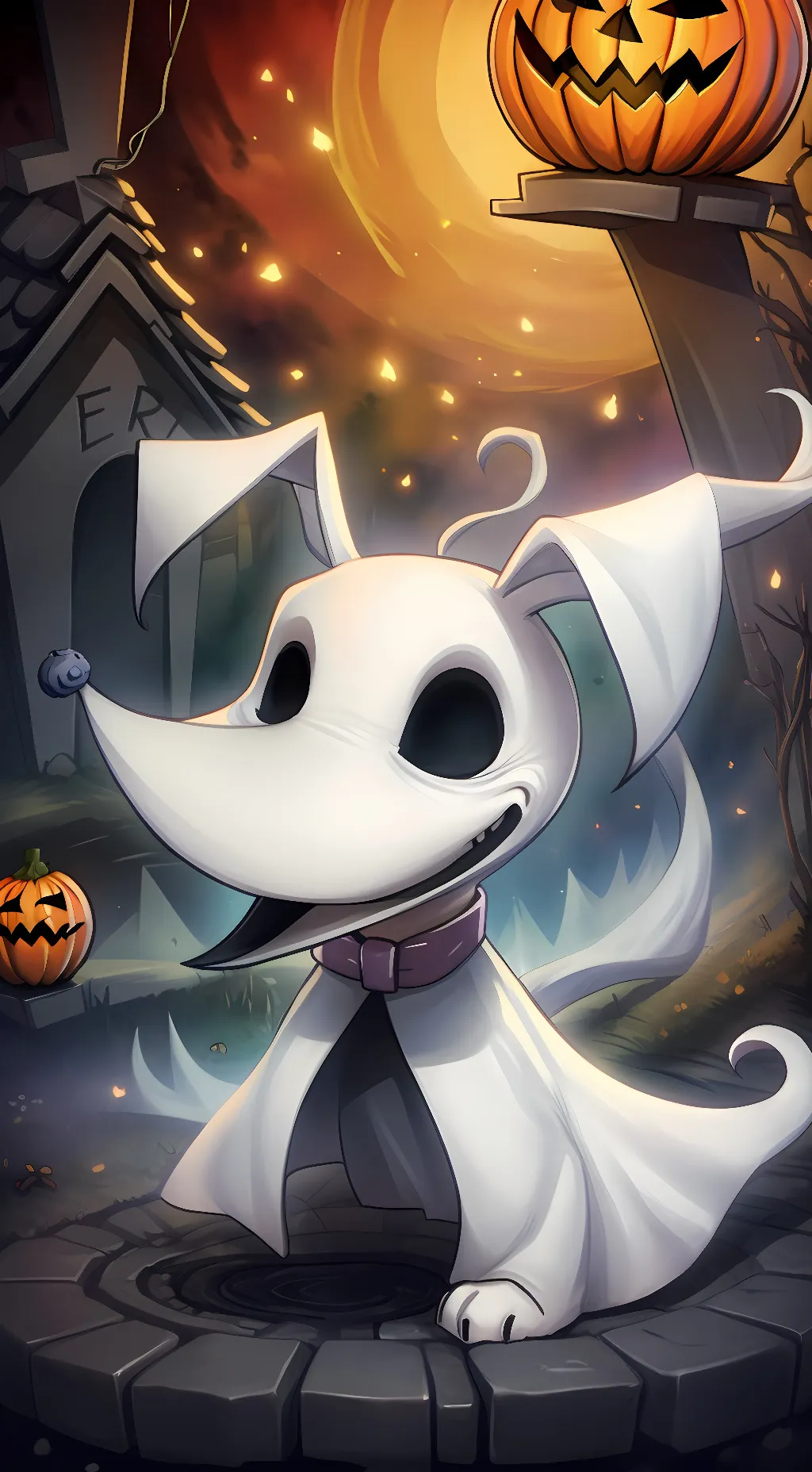 ai character: Zero the ghost background