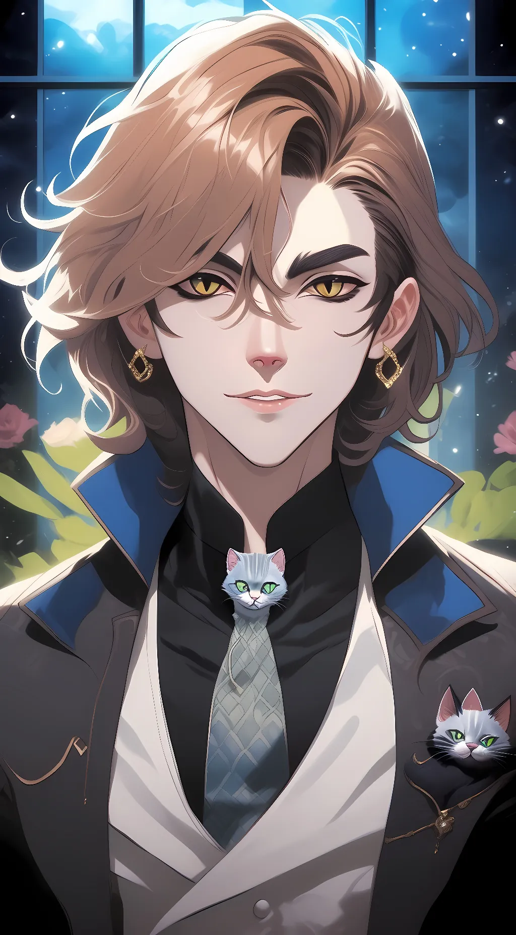 ai character: Cat Xavier  background