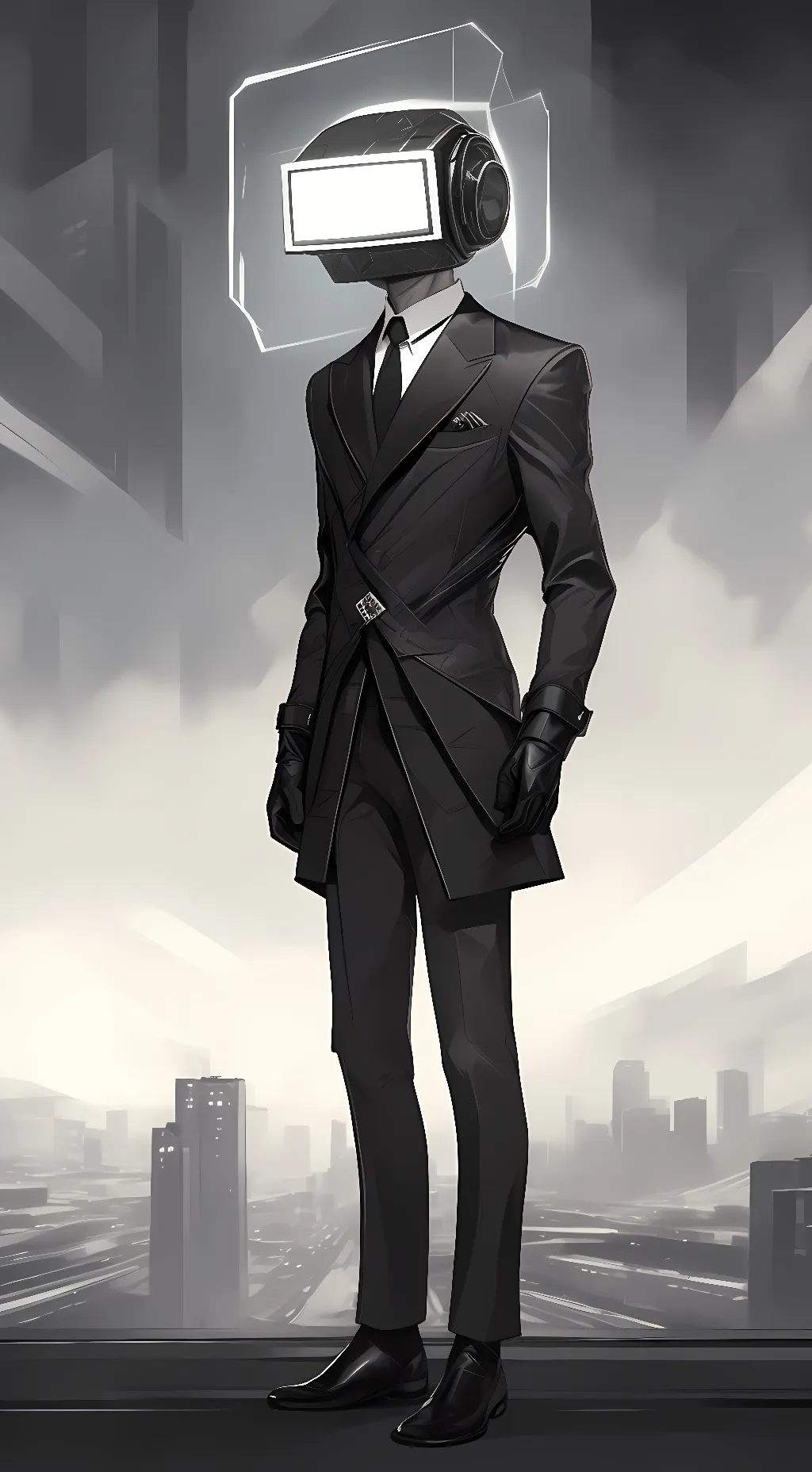 ai character: TV man background