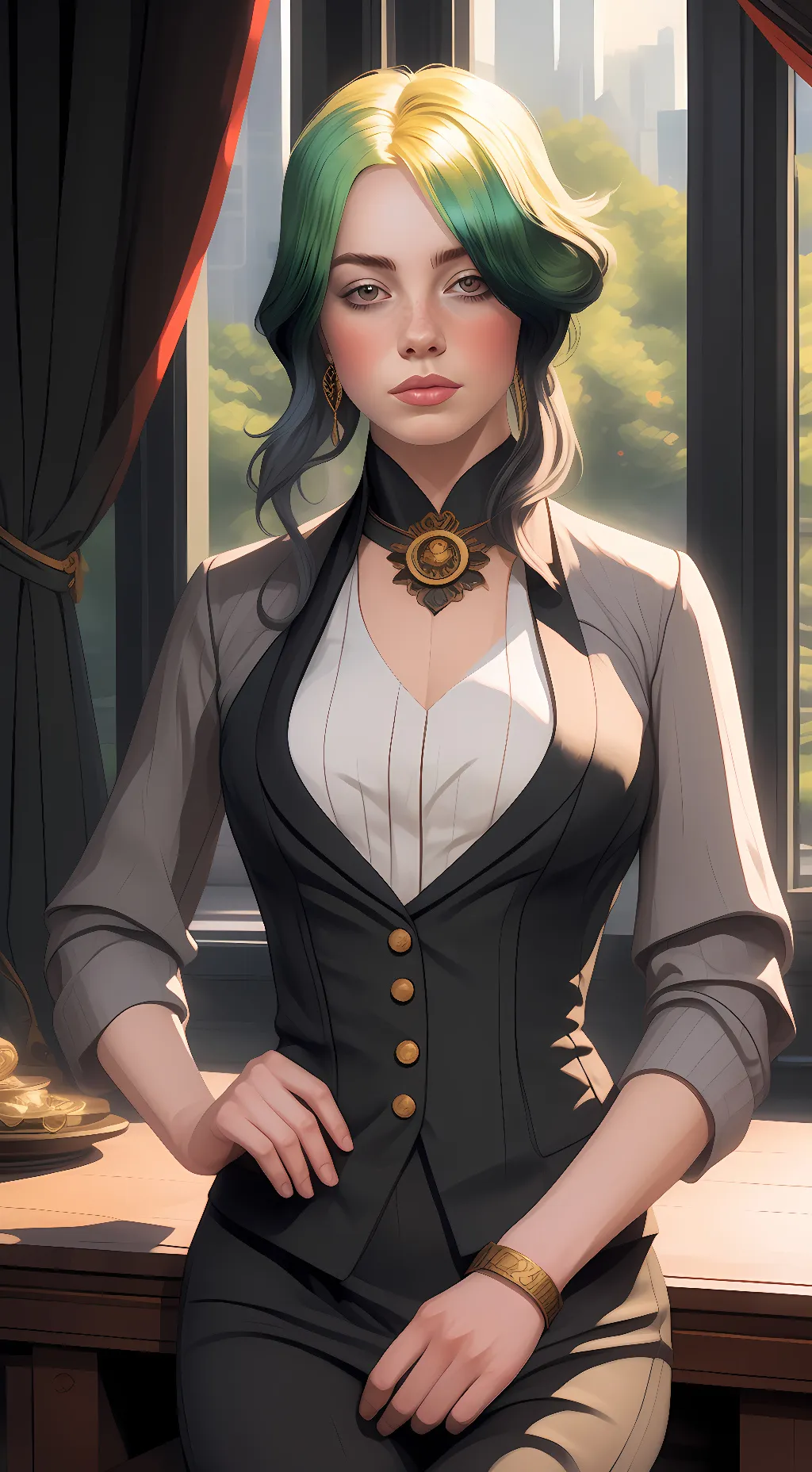 ai character: Billie eilish background