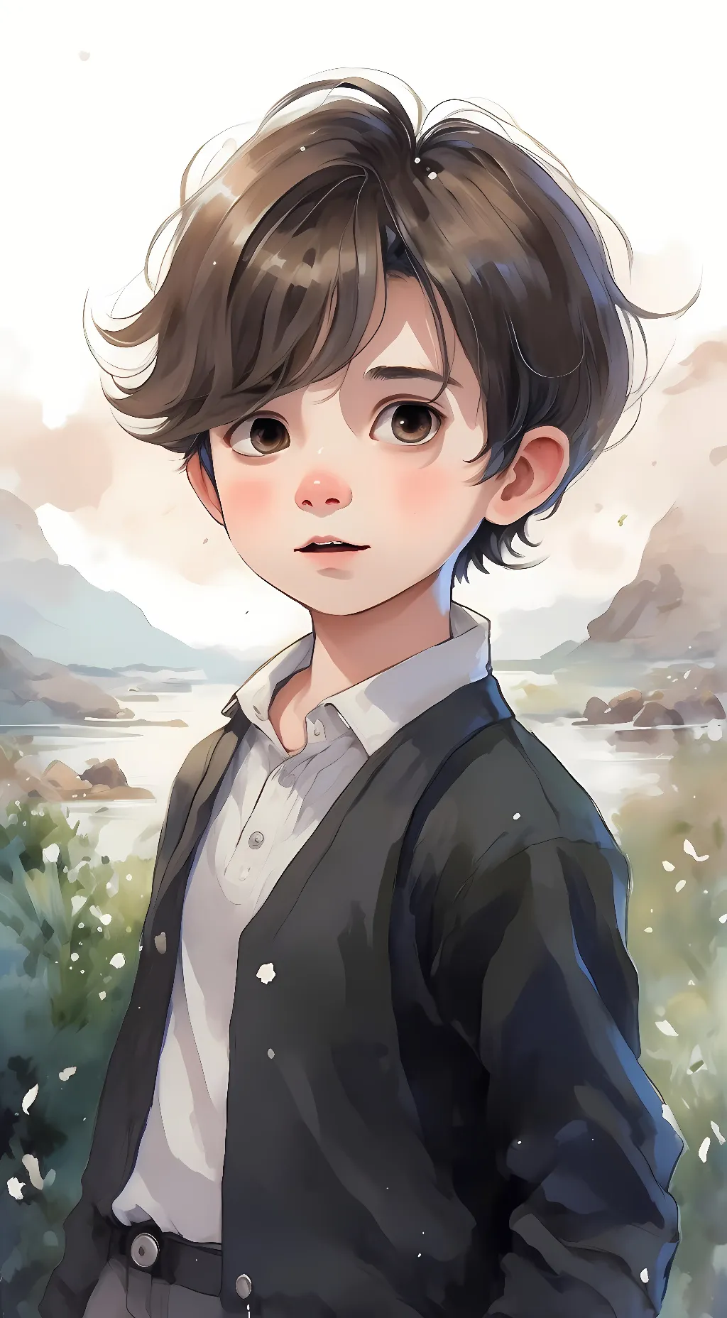 ai character: Evan/ crying child background