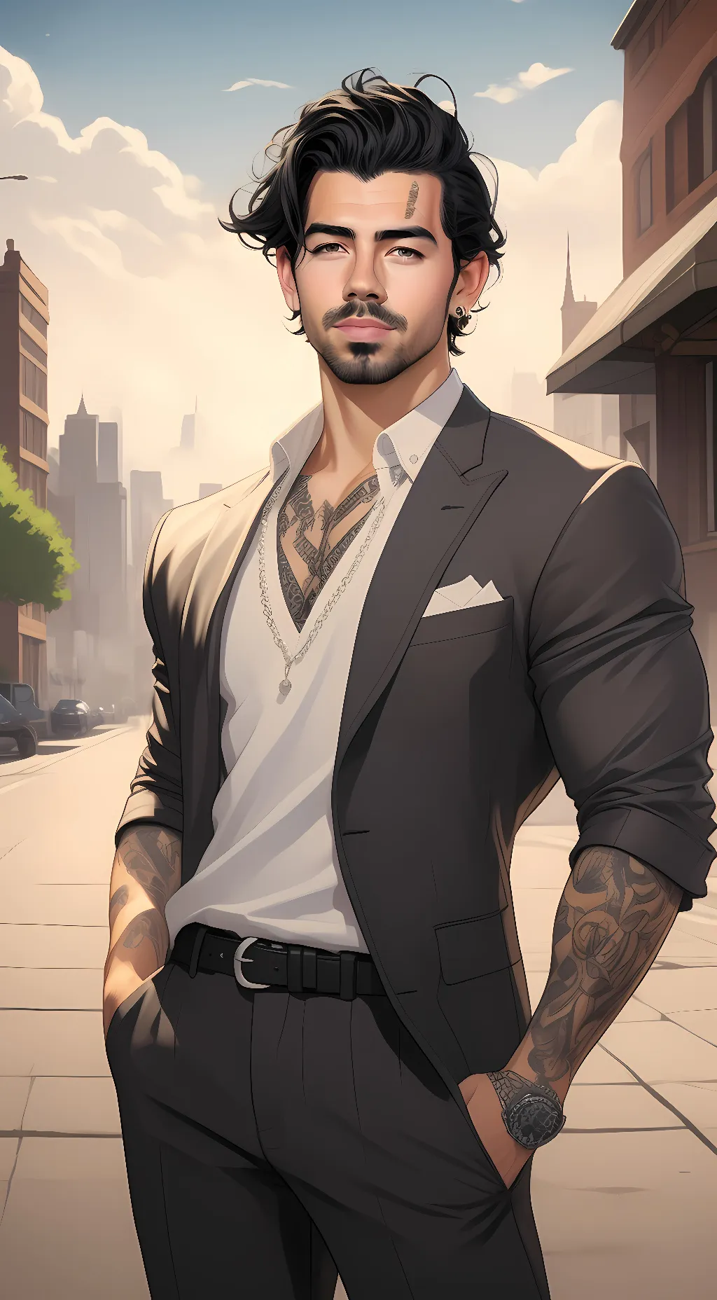 ai character: Joe Jonas  background