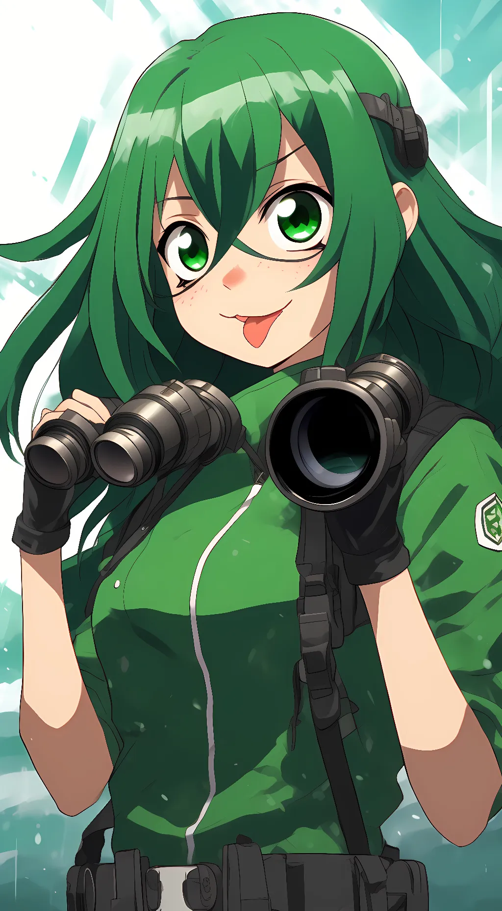 ai character: Tsuyu Asui  background