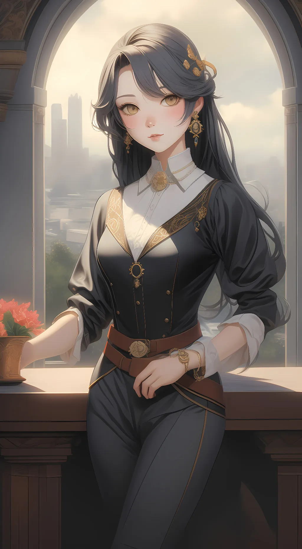 ai character: Lizzie Washington  background
