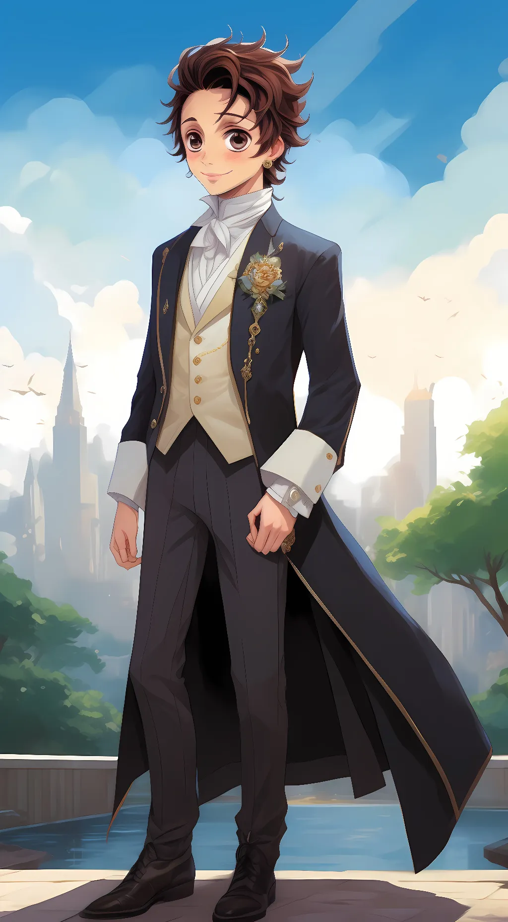 ai character: Demon slayer  background