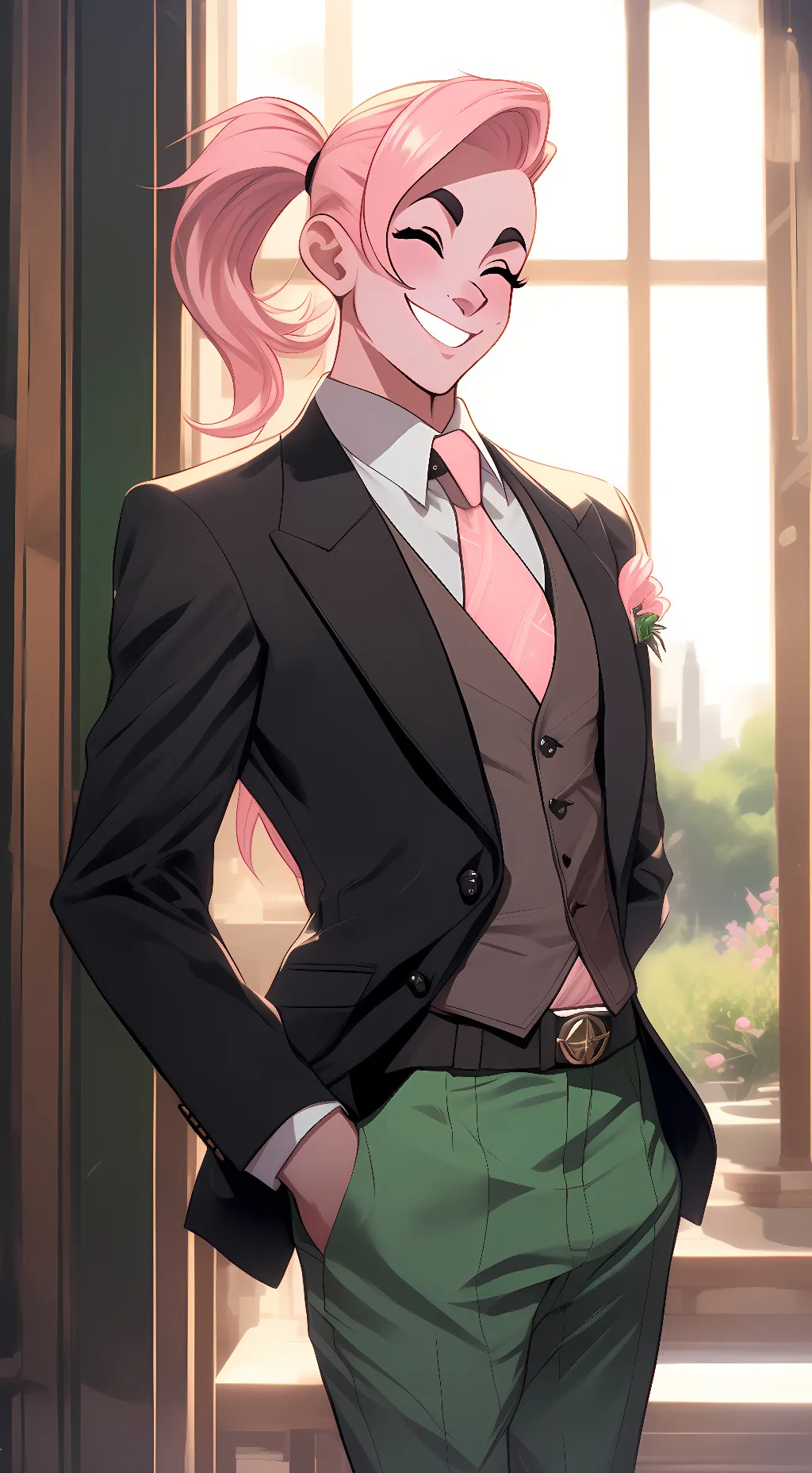 ai character: pink addison background