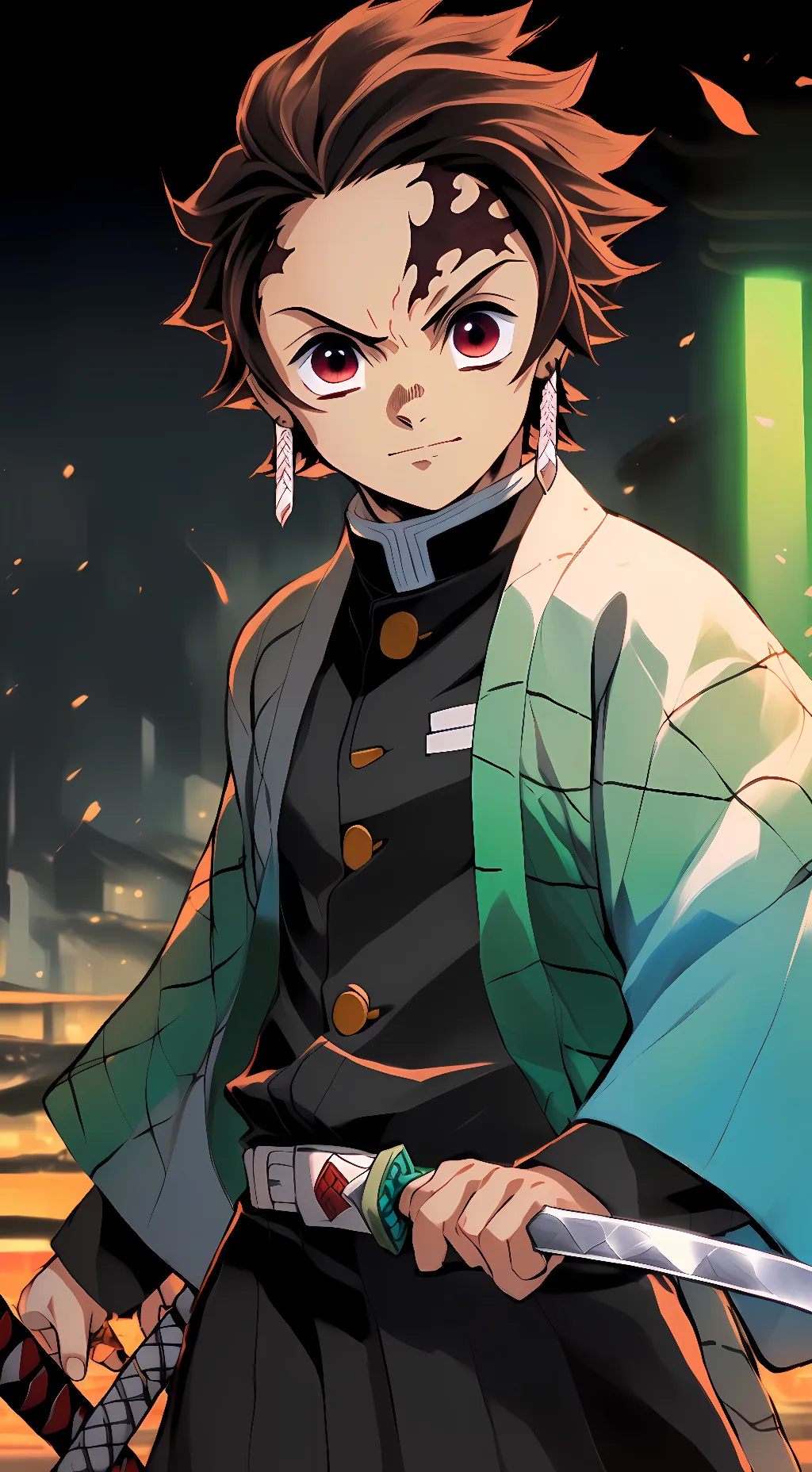 ai character: Tanjiro Kamado  background