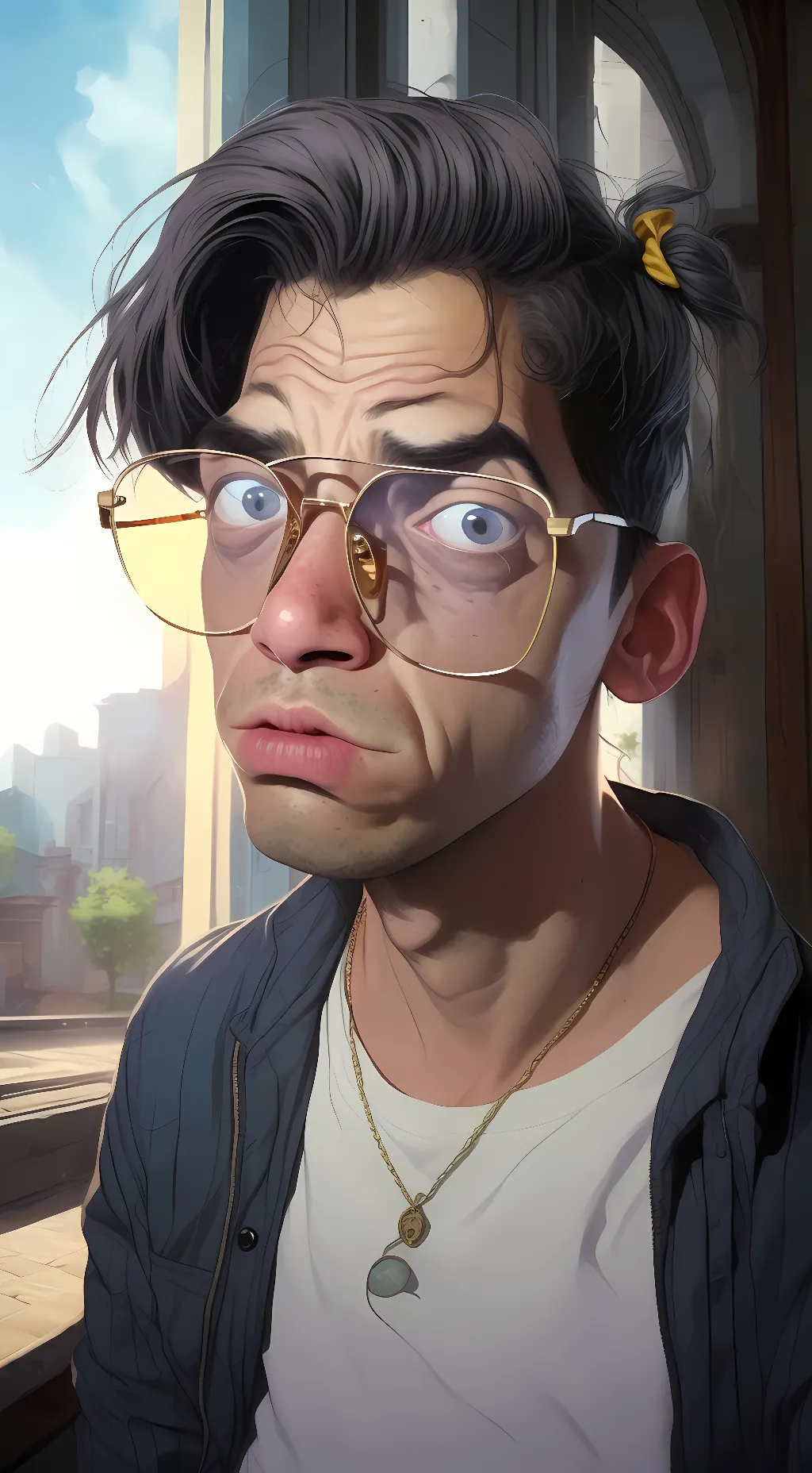 ai character: Brick background