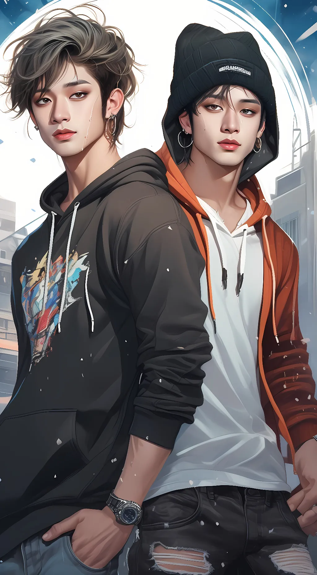 ai character: Chan & Chris Bang background