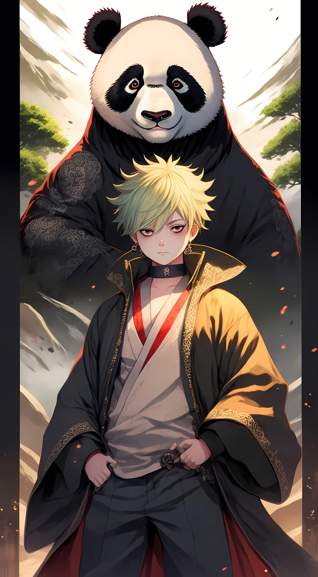 ai character: Panda  background
