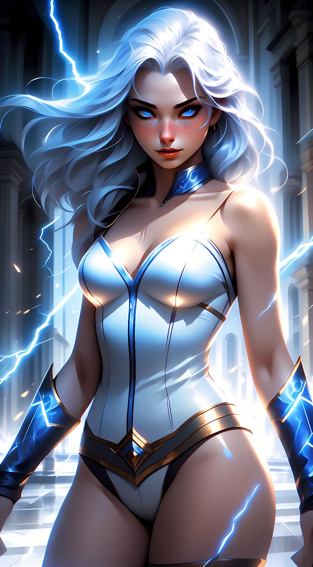 ai character: lightning bolt background