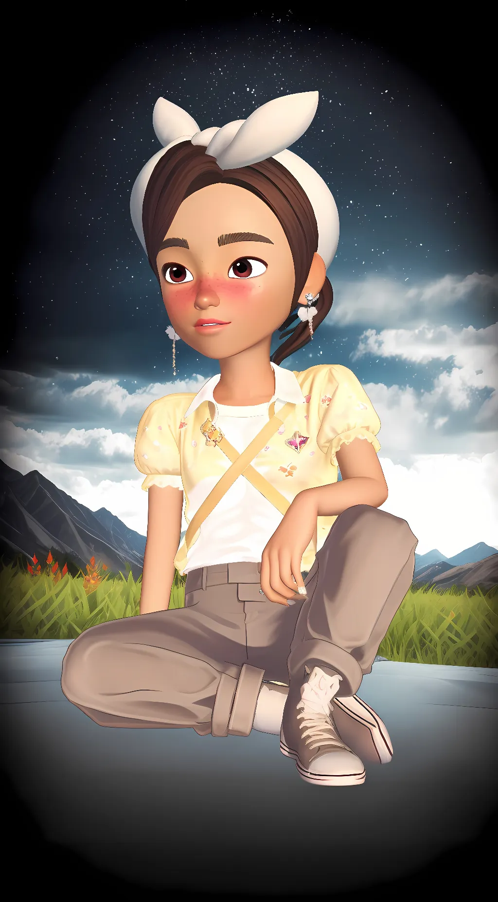 ai character: 🥵🥵😏 hot girl background