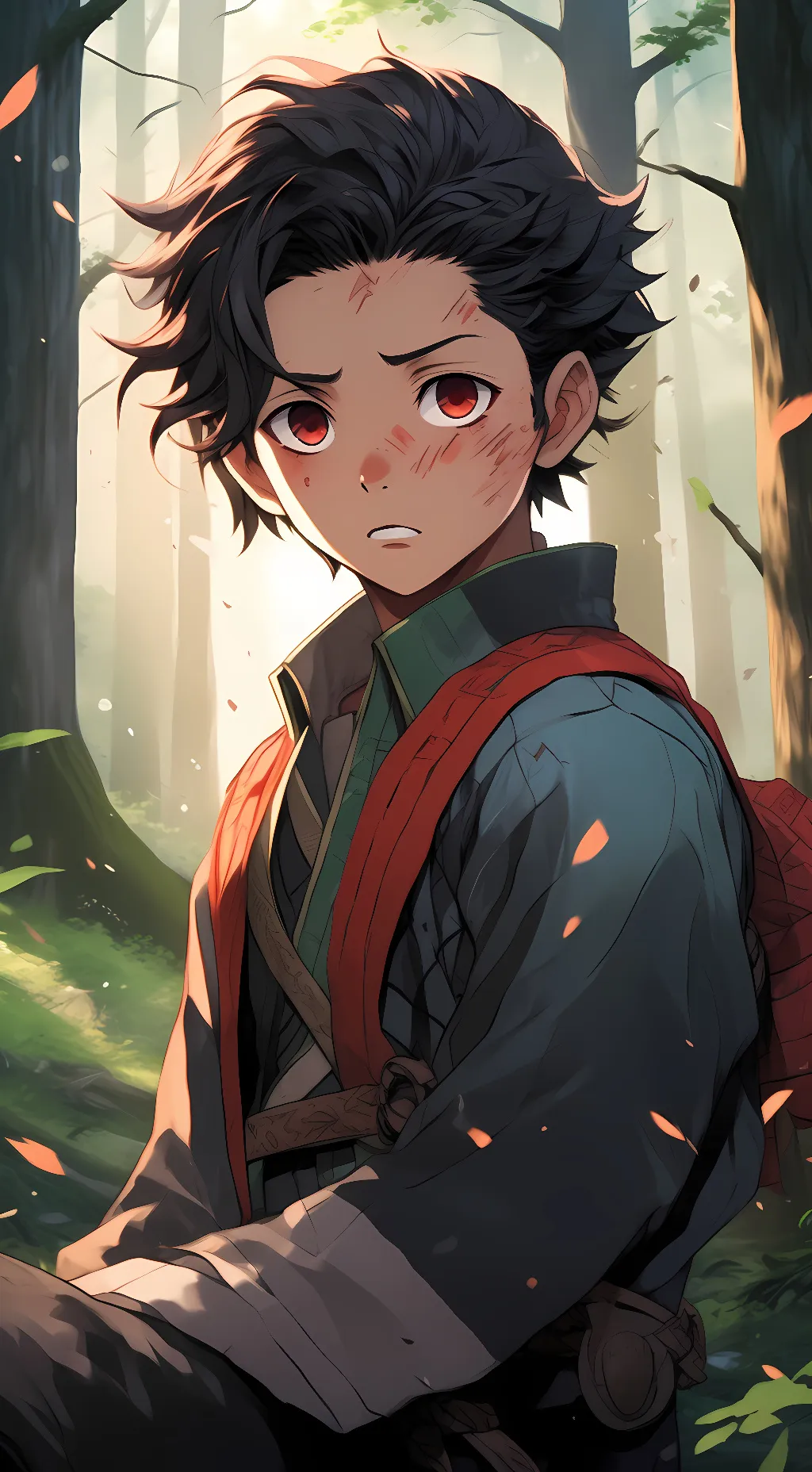 ai character: Tanjiro  background