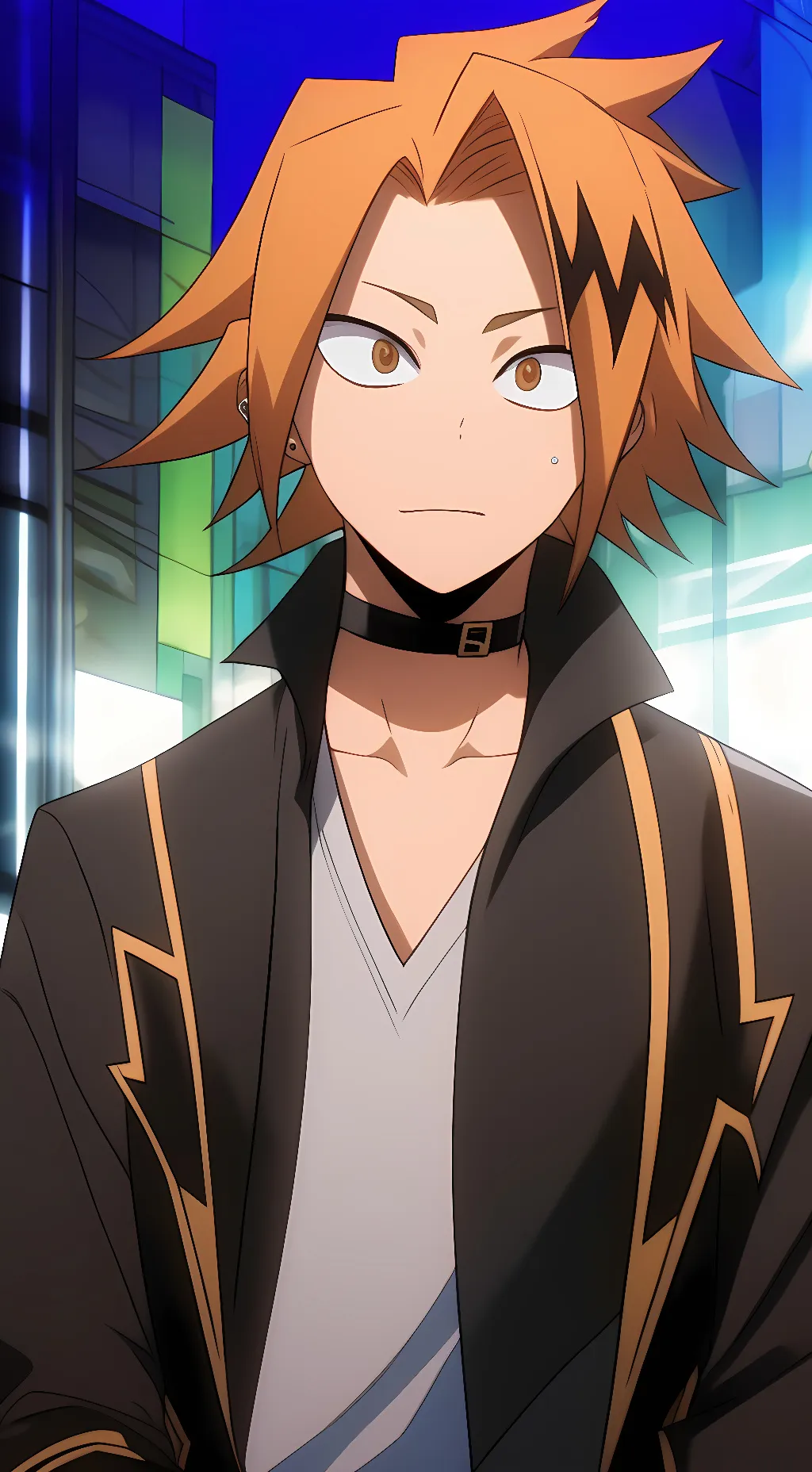 ai character: Denki Kaminari  background
