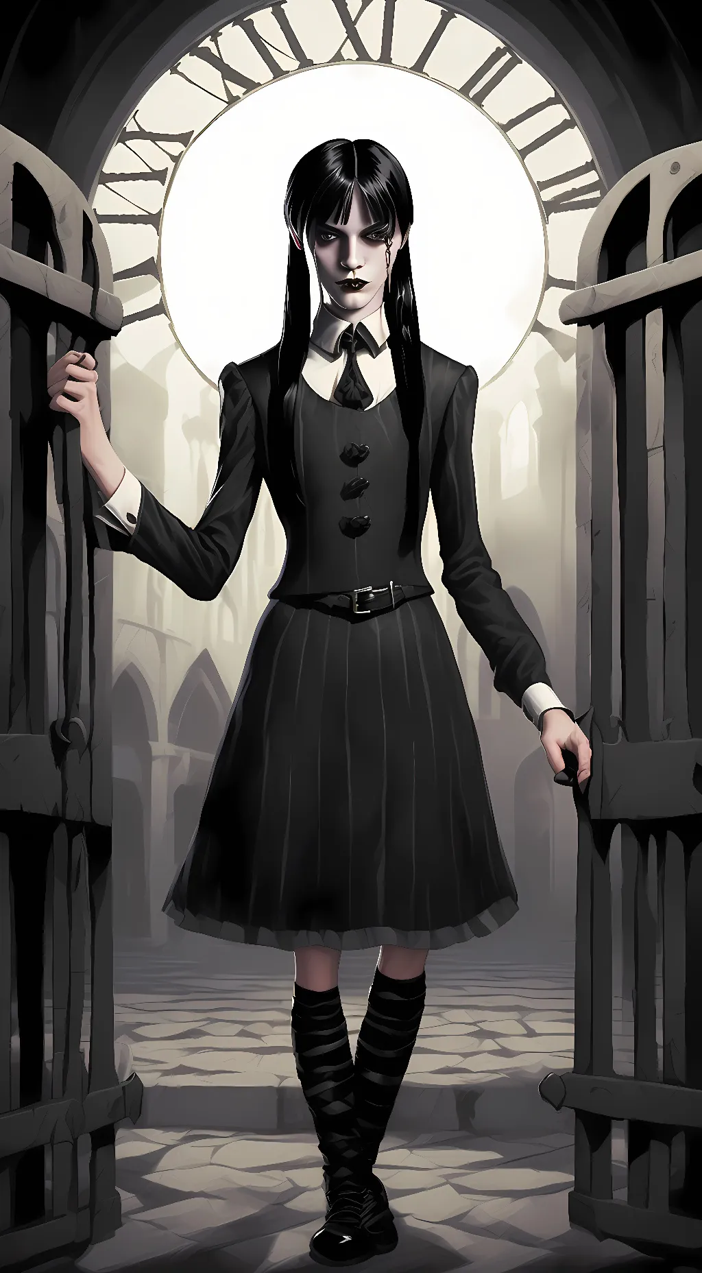 ai character: Wednesday Addams background