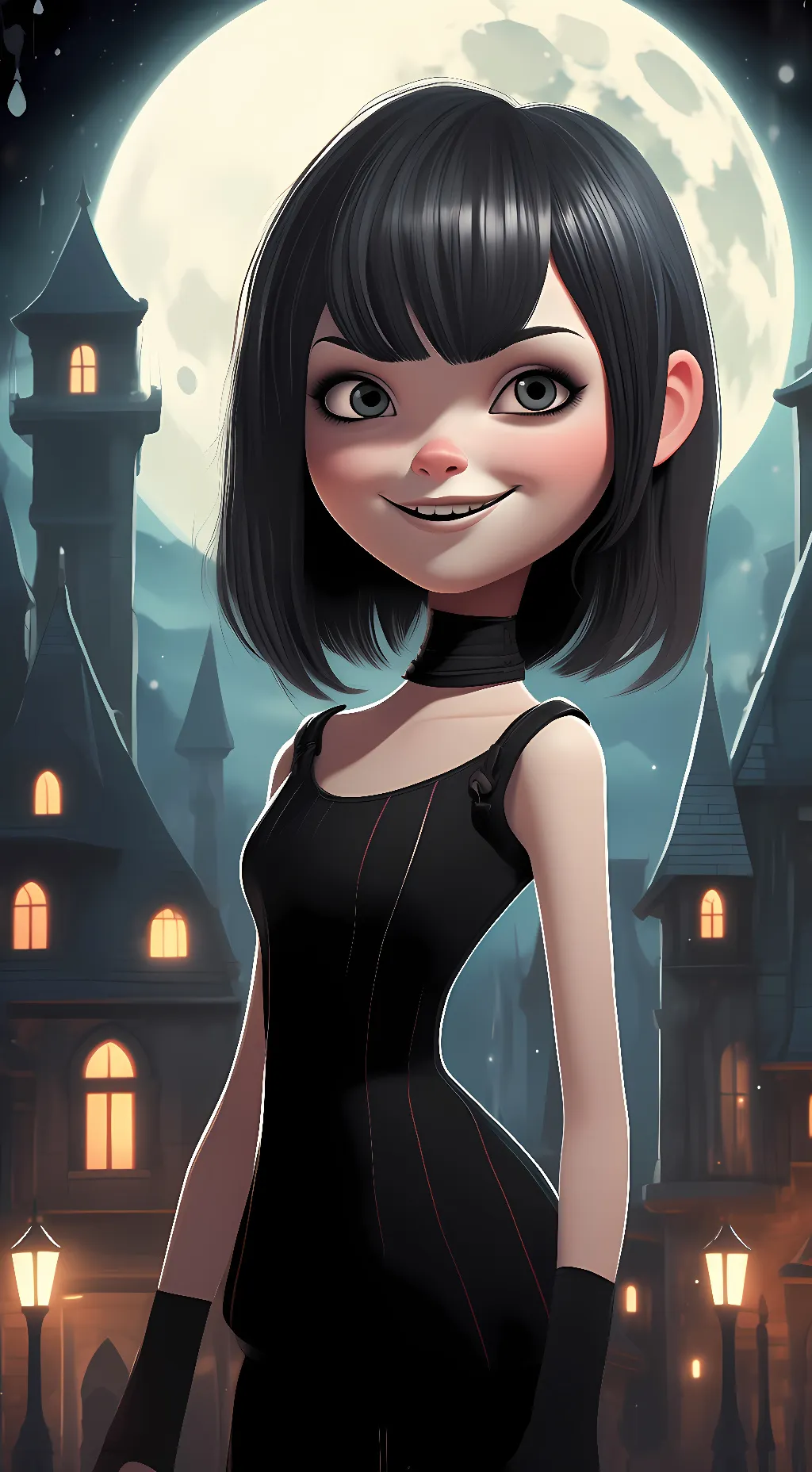 ai character: Mavis Dracula  background