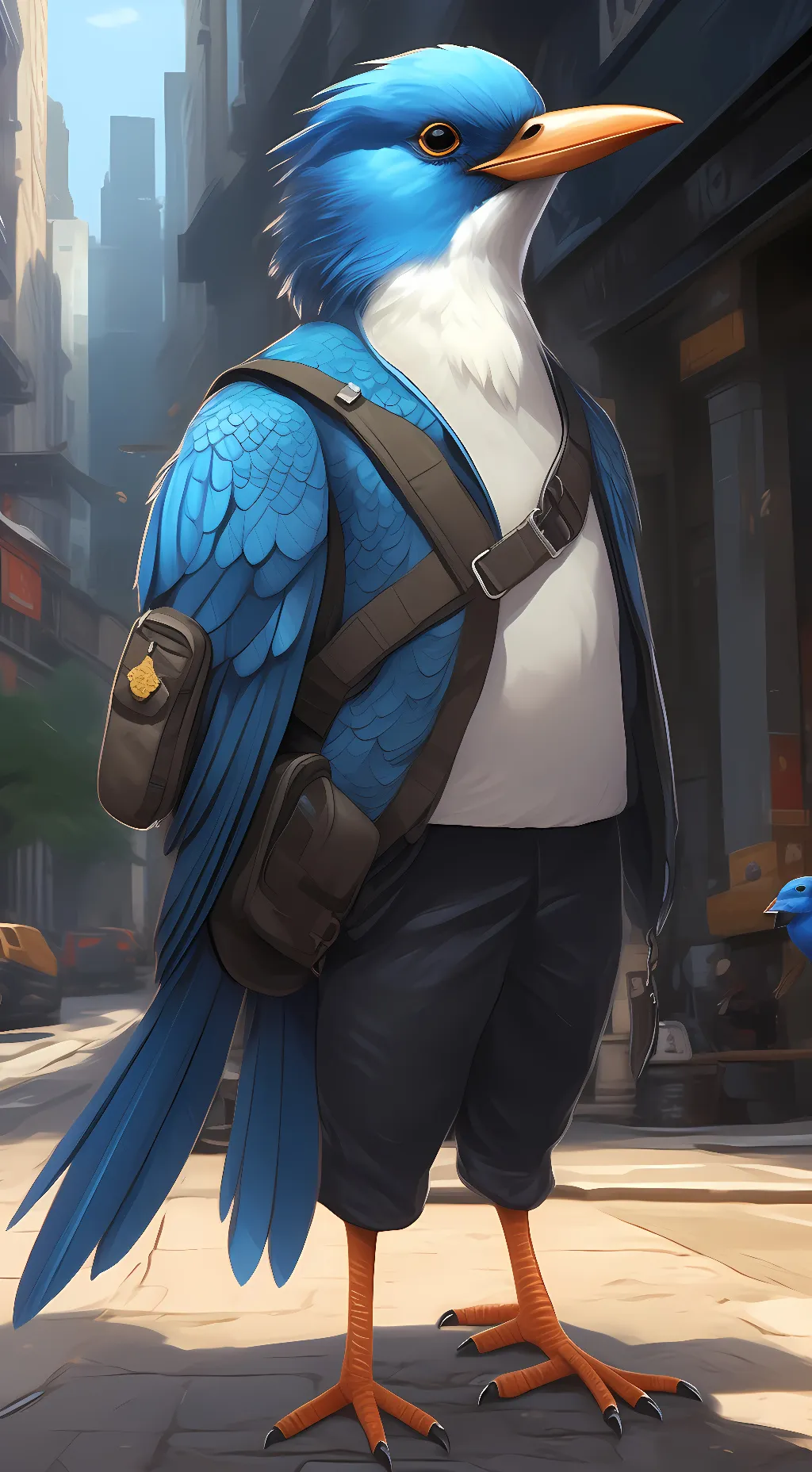 ai character: Blu background