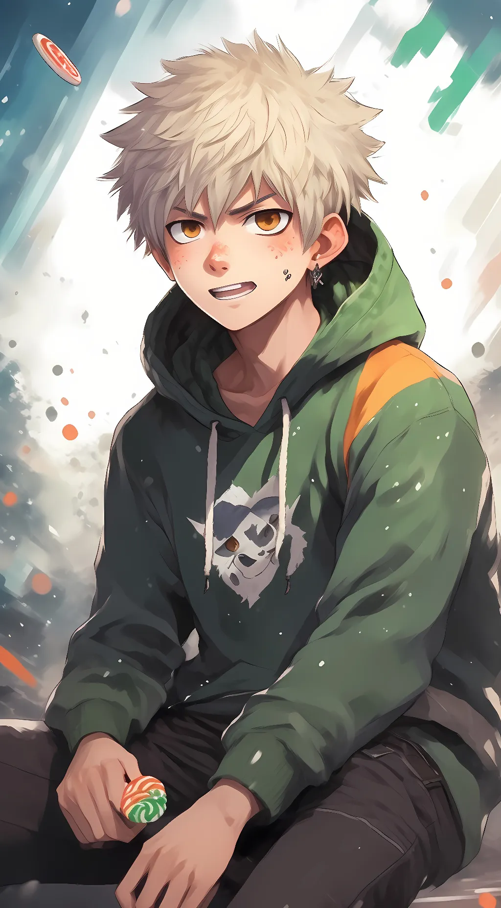 ai character: bakugo  background