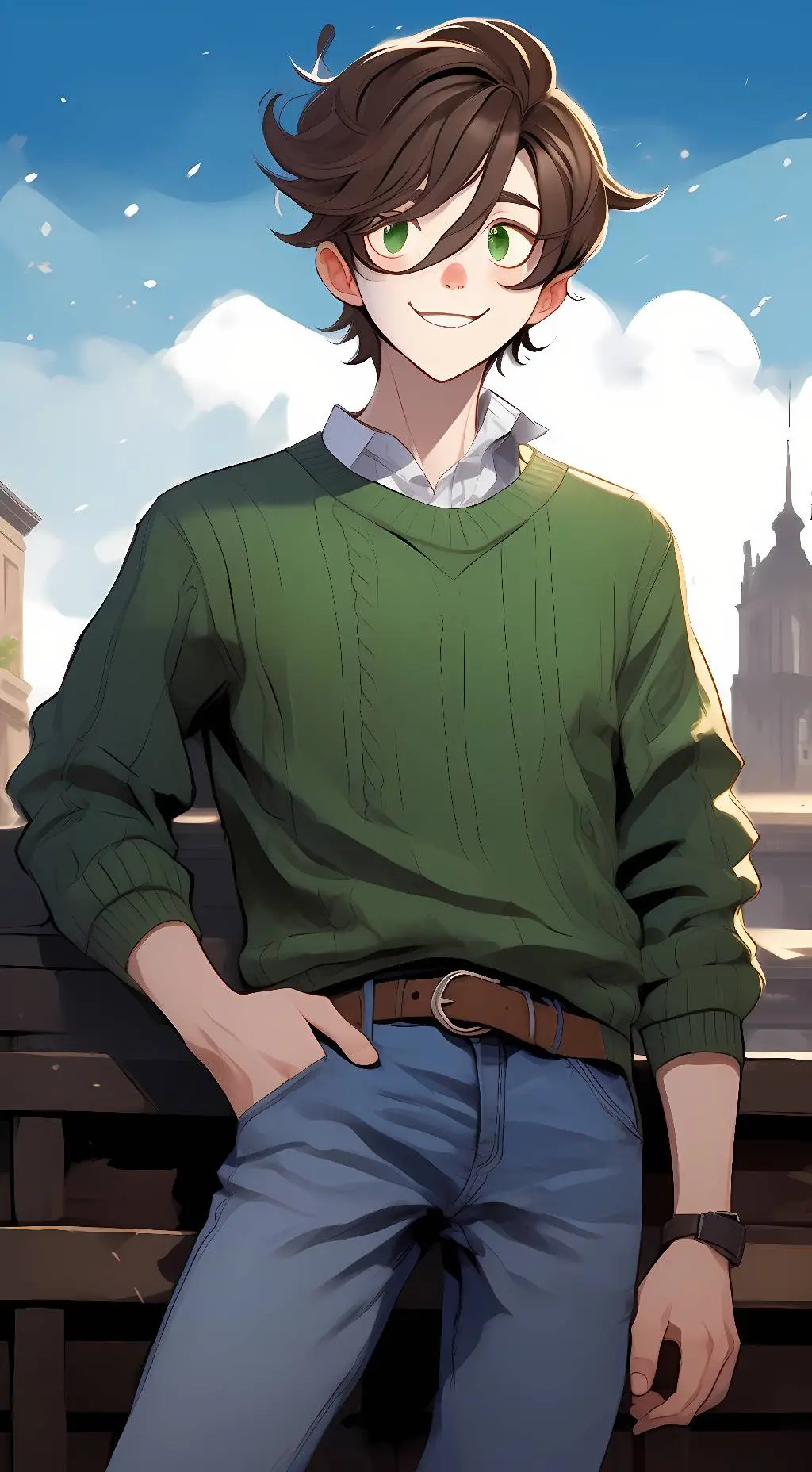 ai character: Oliver  background