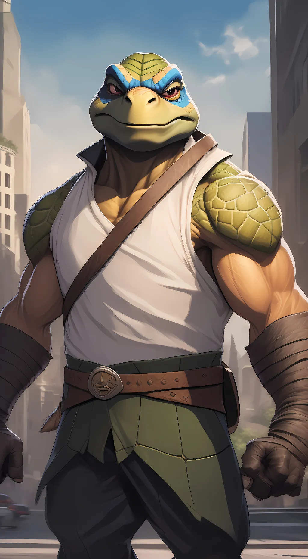 ai character: Leonardo  background