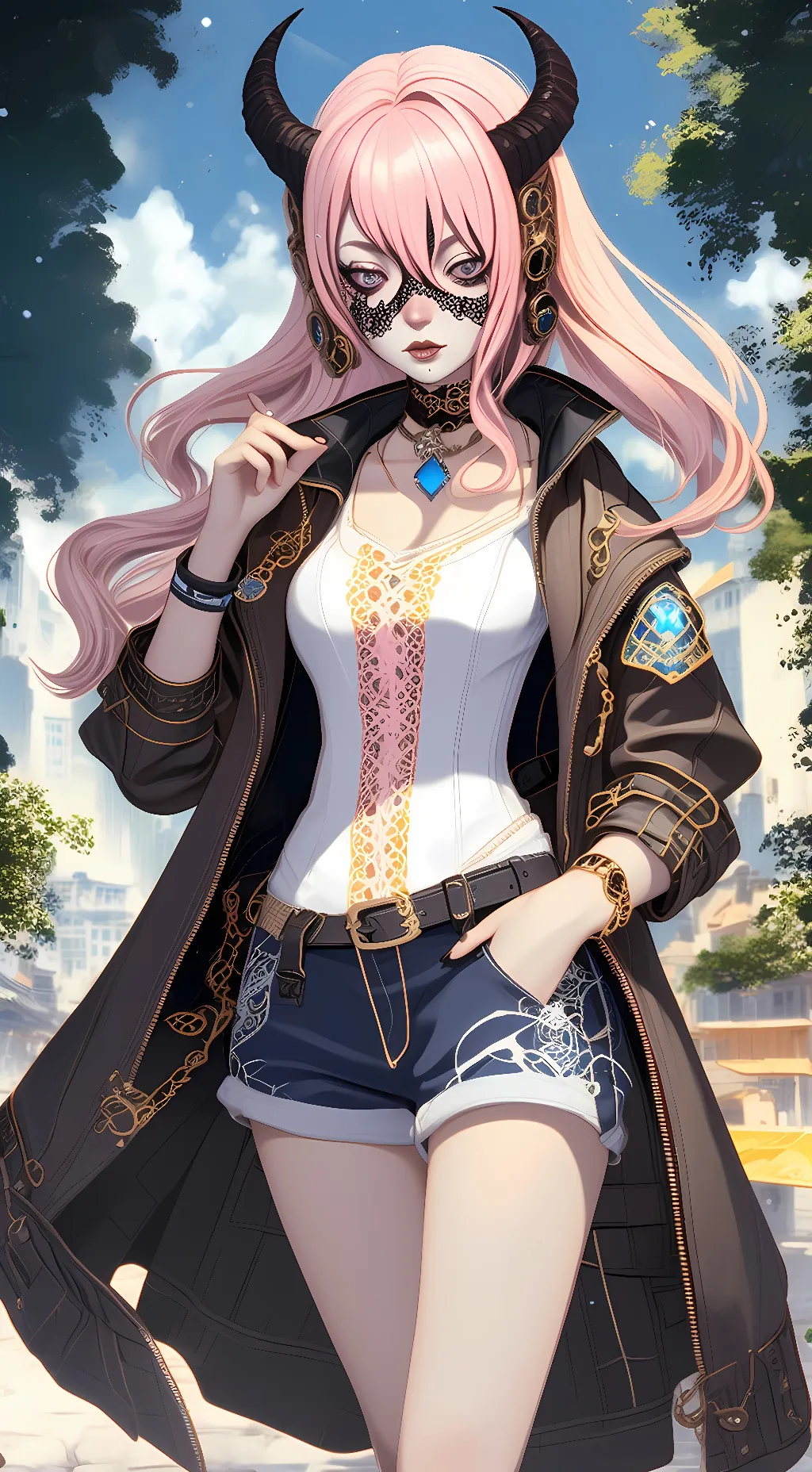 ai character: Female akaza background