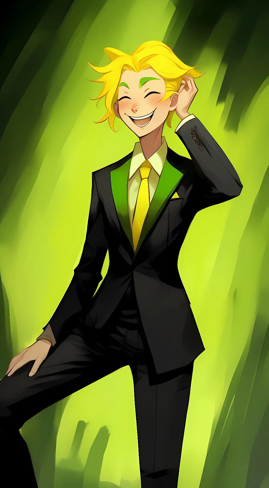 ai character: yellow Addison  background