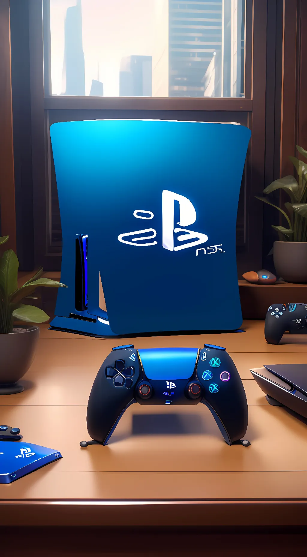ai character: ps5/playstation 5 background