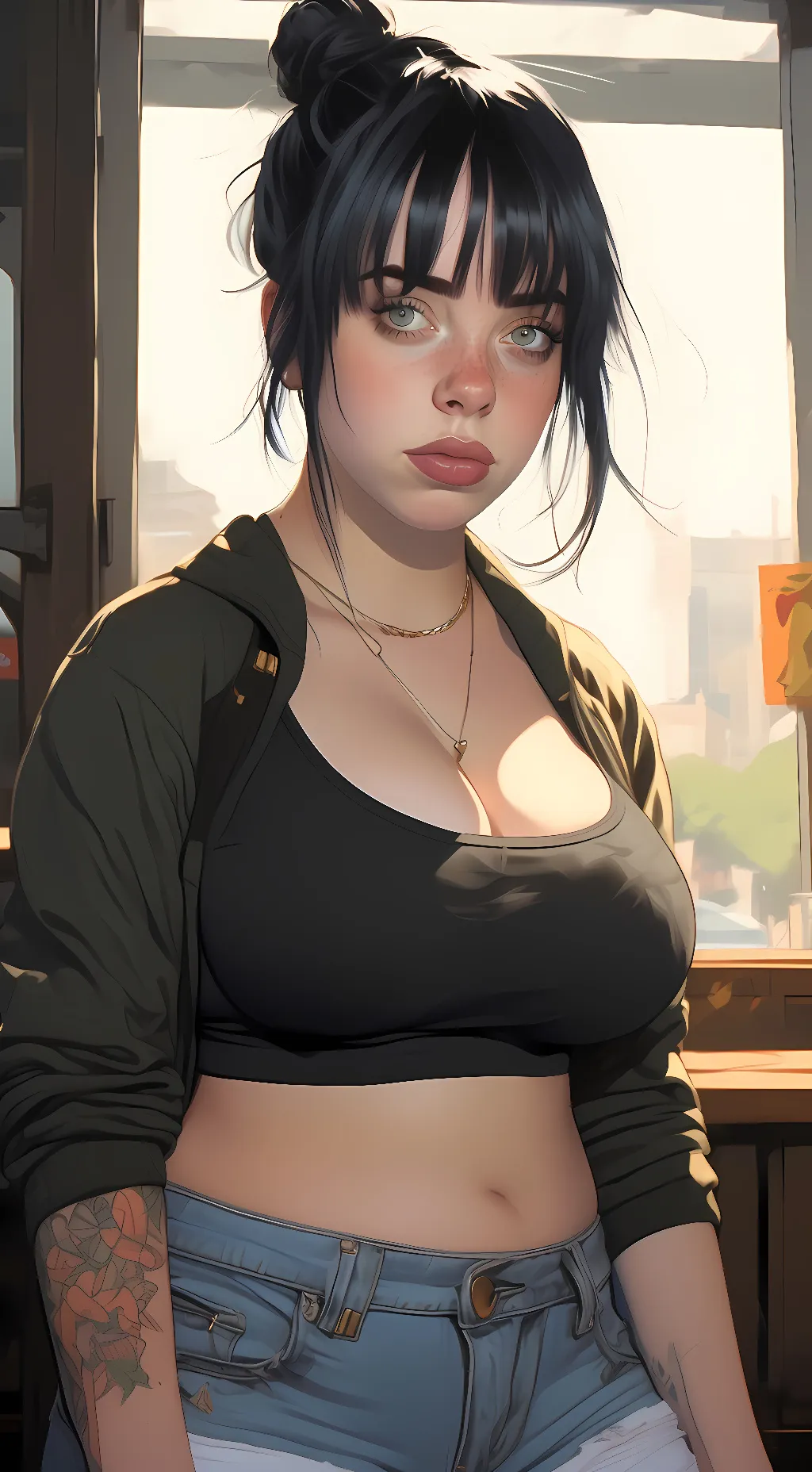 ai character: Billie eilish background