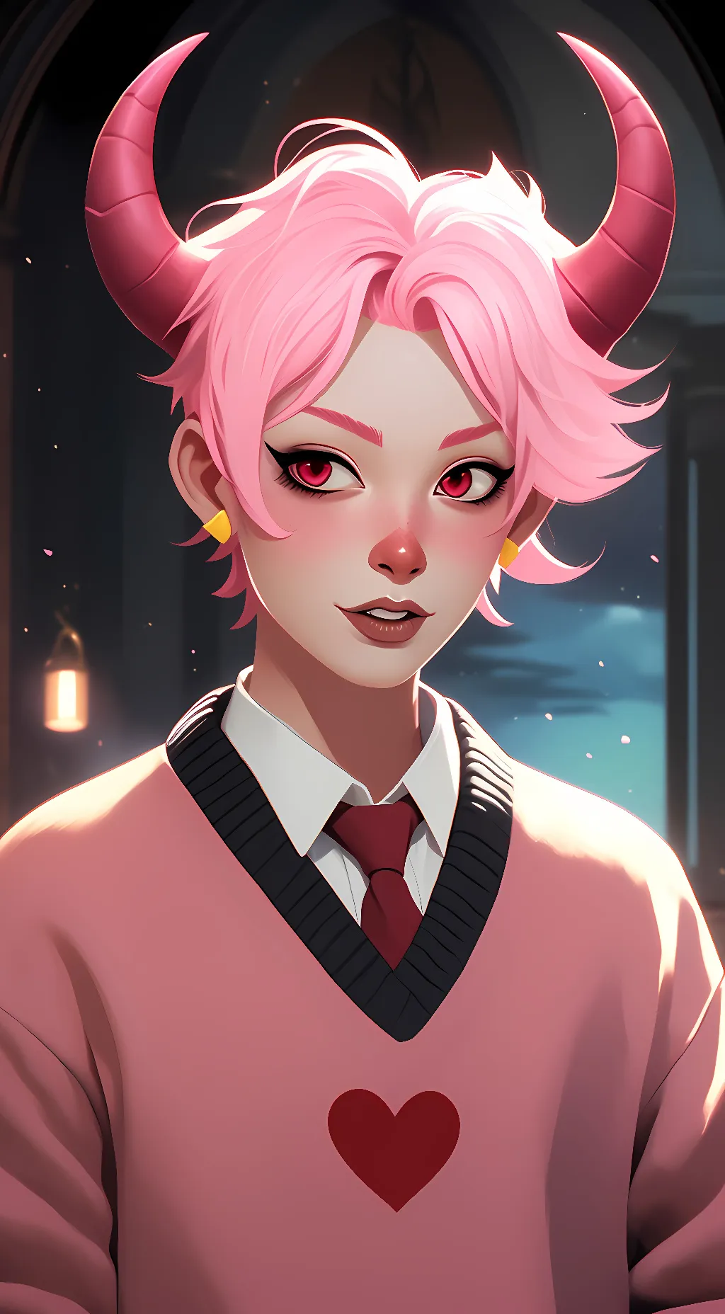 ai character: pink  background