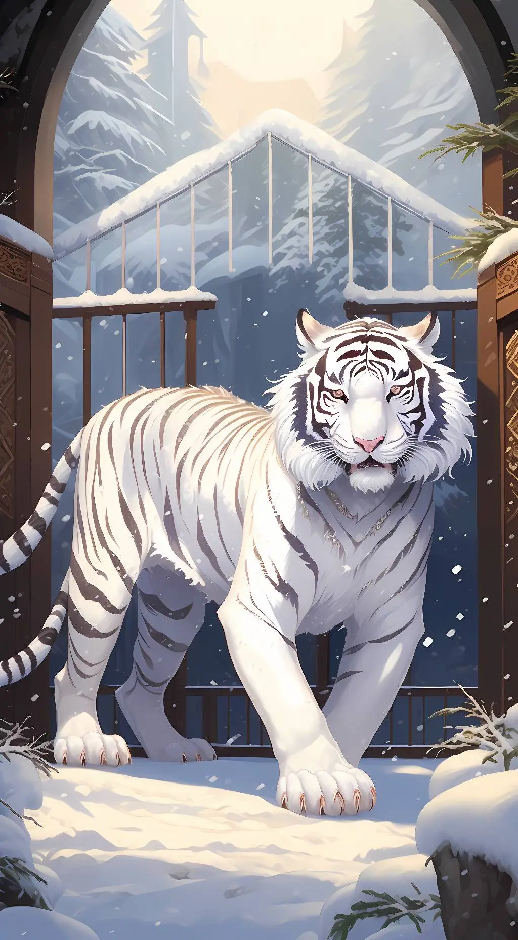 ai character: Male Snow Tiger background
