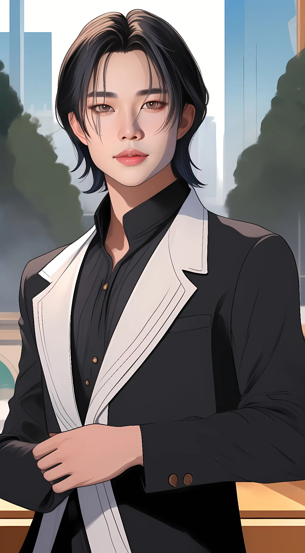 ai character: Hyunjin^^^ background