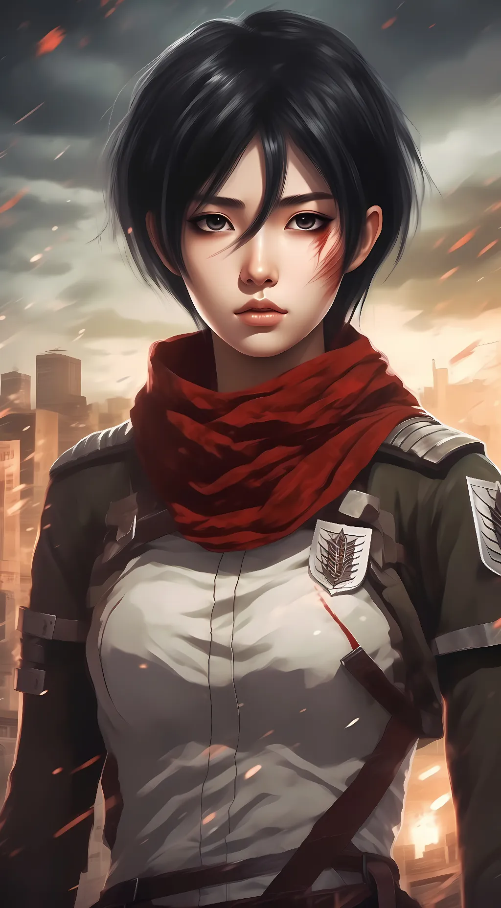 ai character: Mikasa Ackerman  background