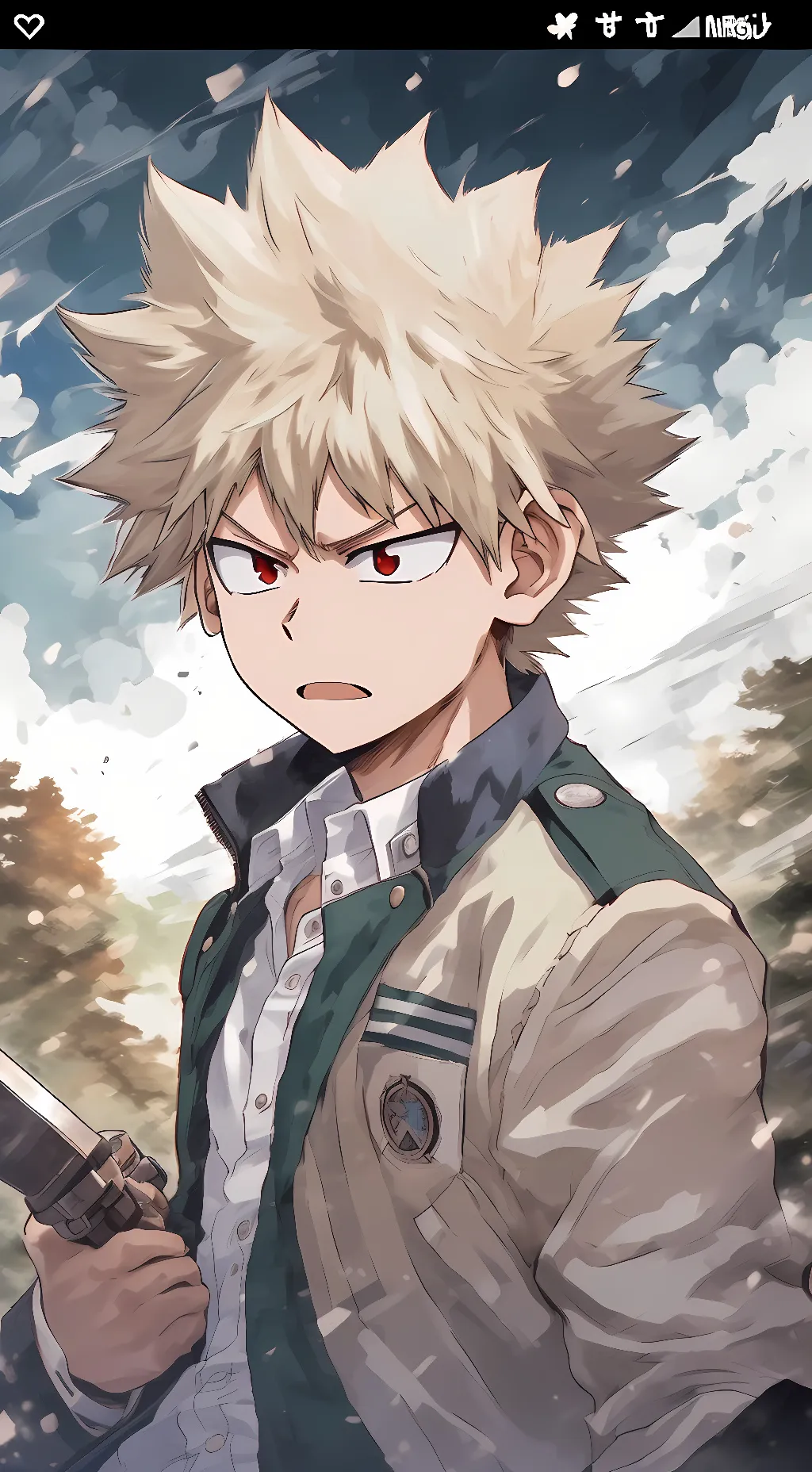 ai character: Katsuki Bakugo background
