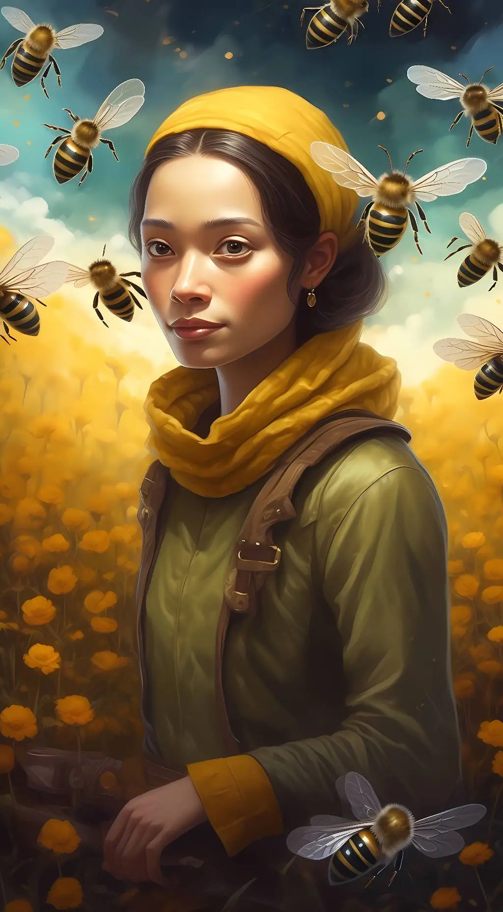 ai character: Bee Whisperer 🐝 background