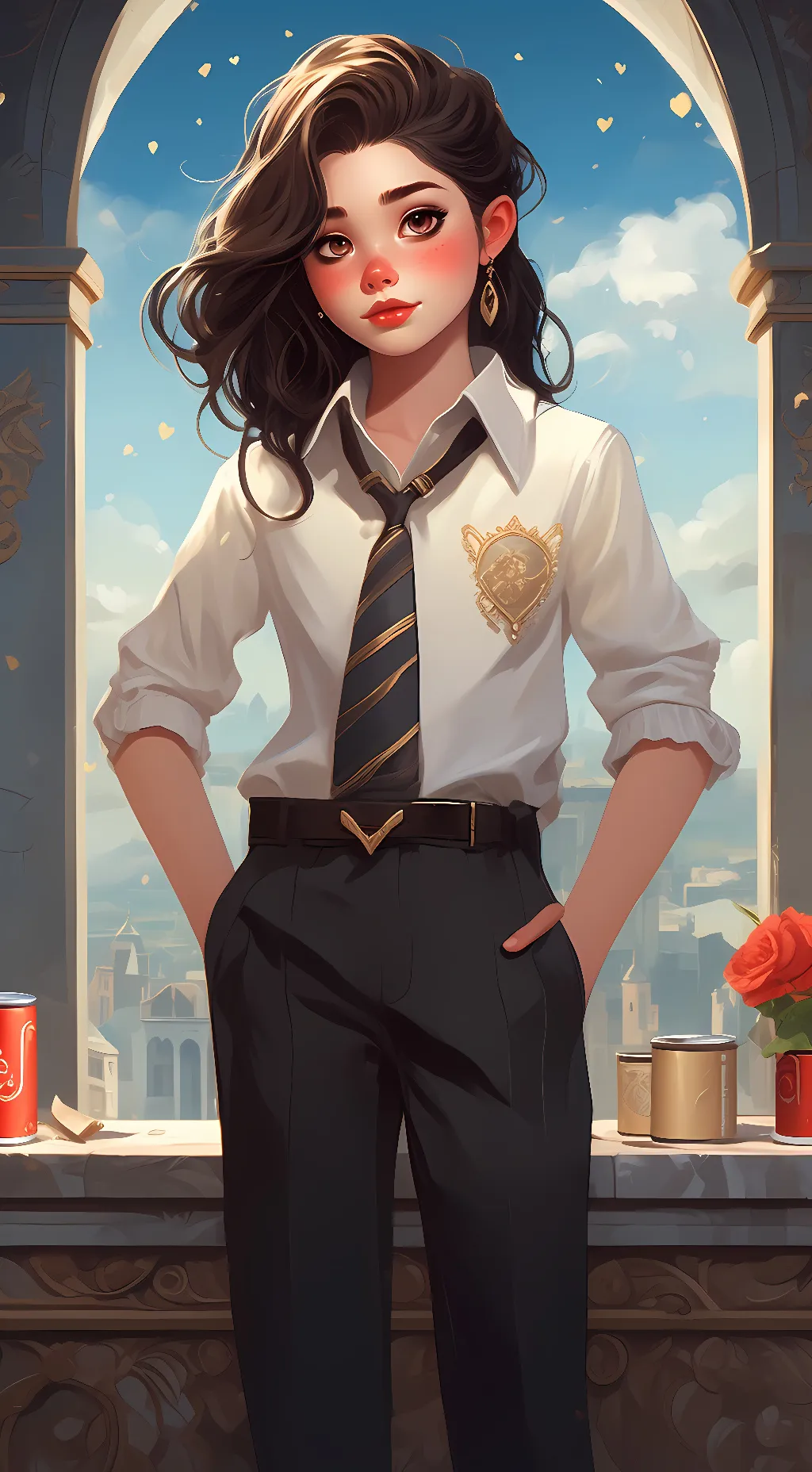 ai character: Bella  background