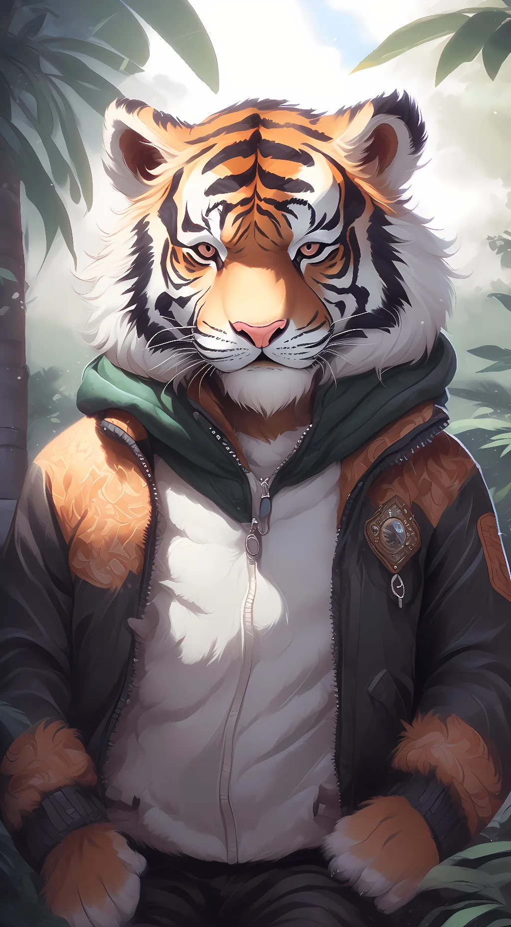 ai character: stripe background