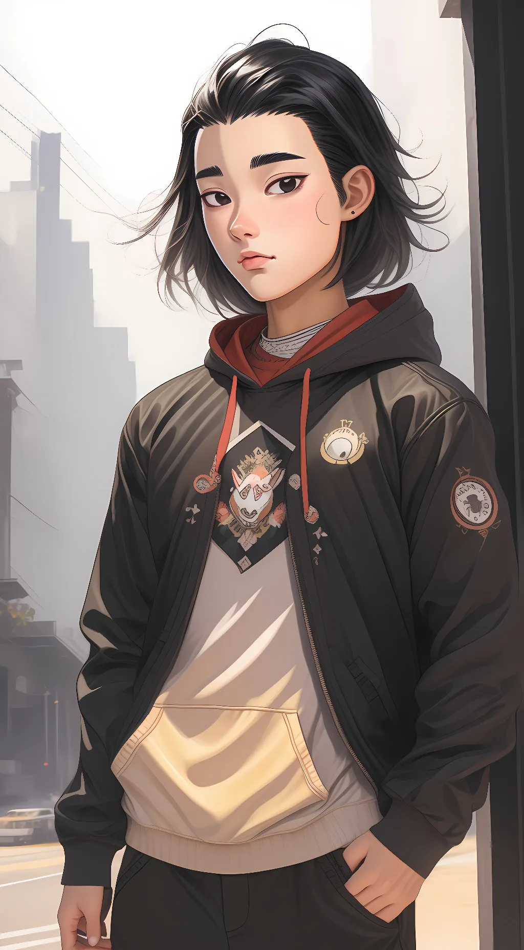 ai character: Kozo Kanamaori  background