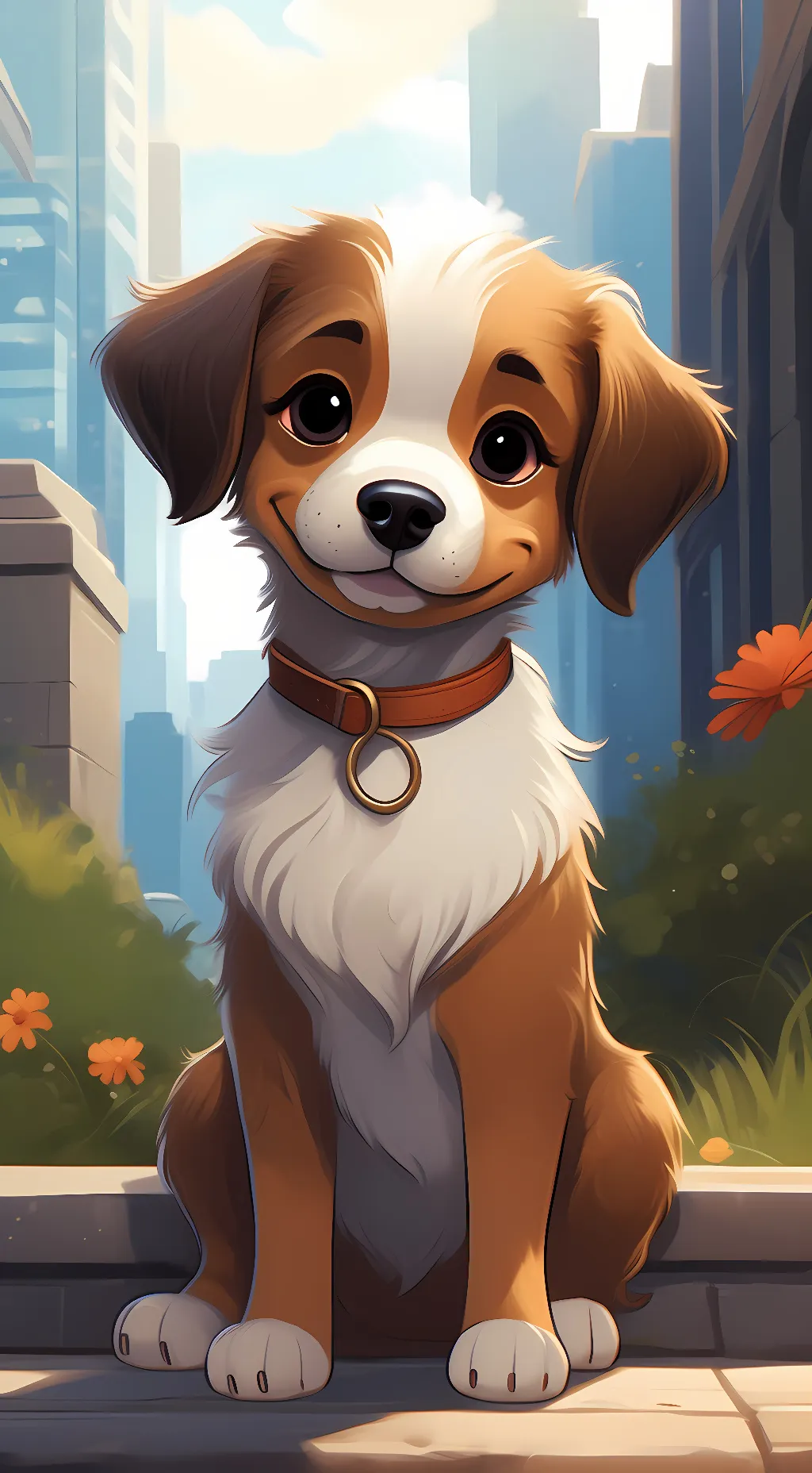 ai character: cute puppy background