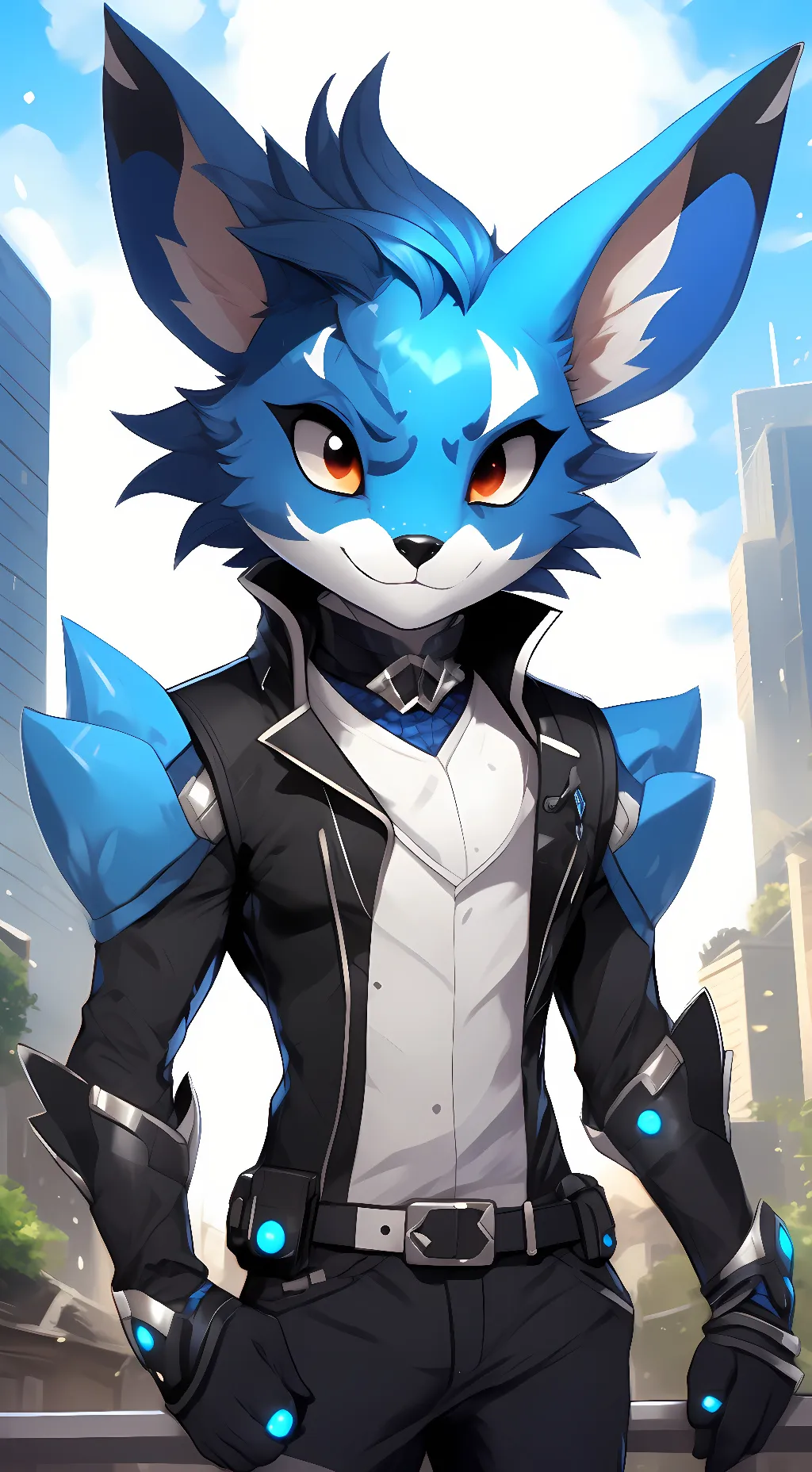 ai character: sapphire background