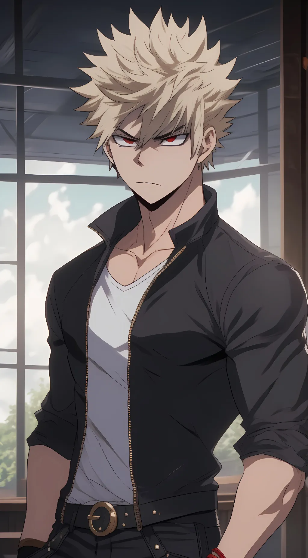 ai character: Katsuki Bakugo  background