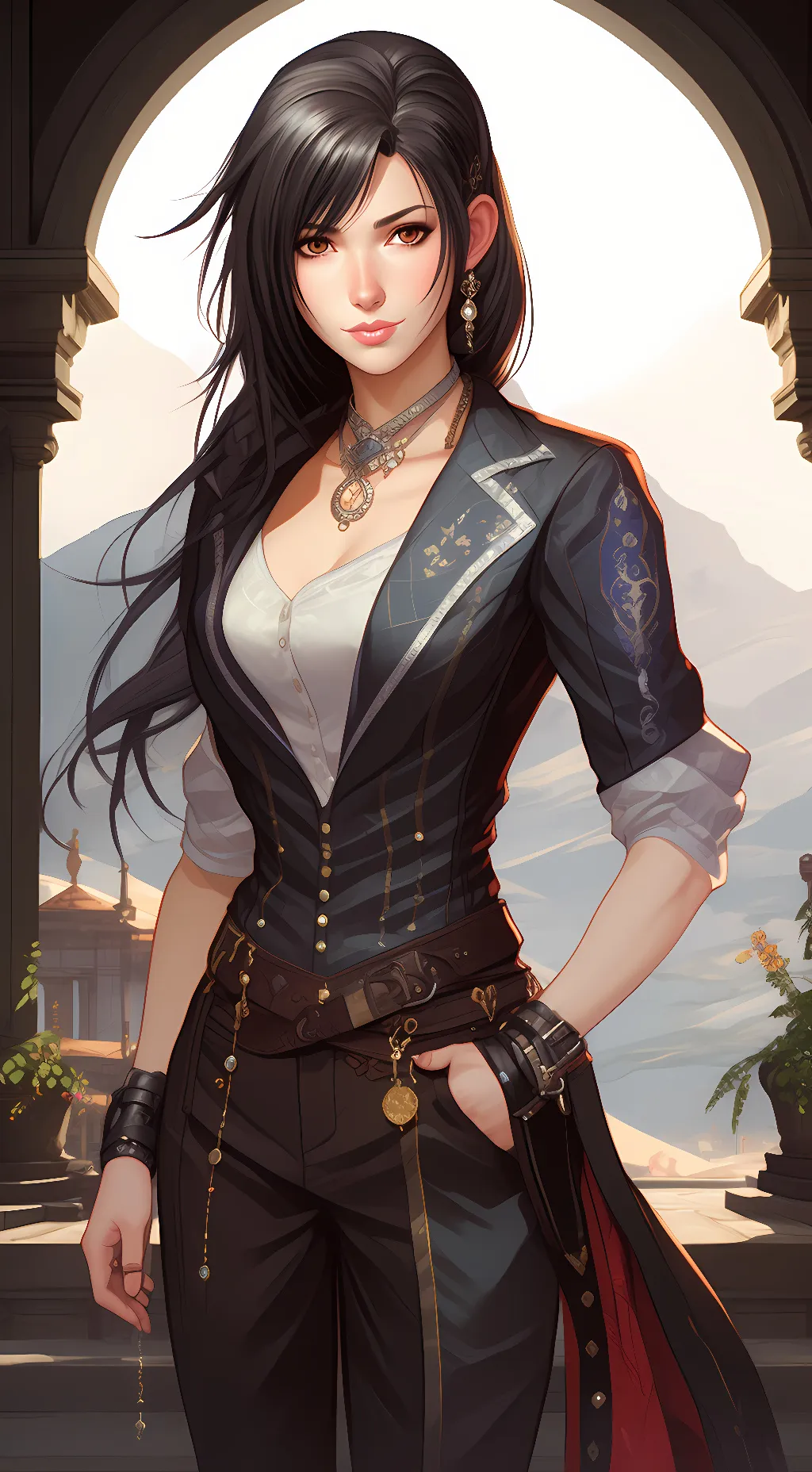 ai character: Katelyn Black background