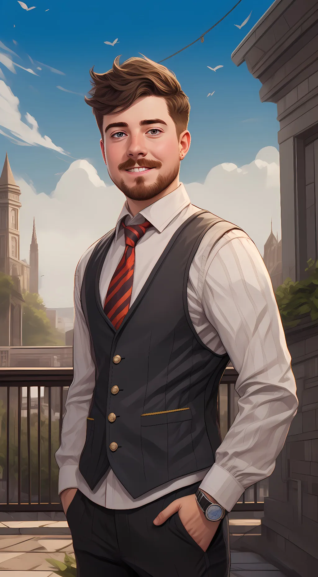 ai character: MrBeast background