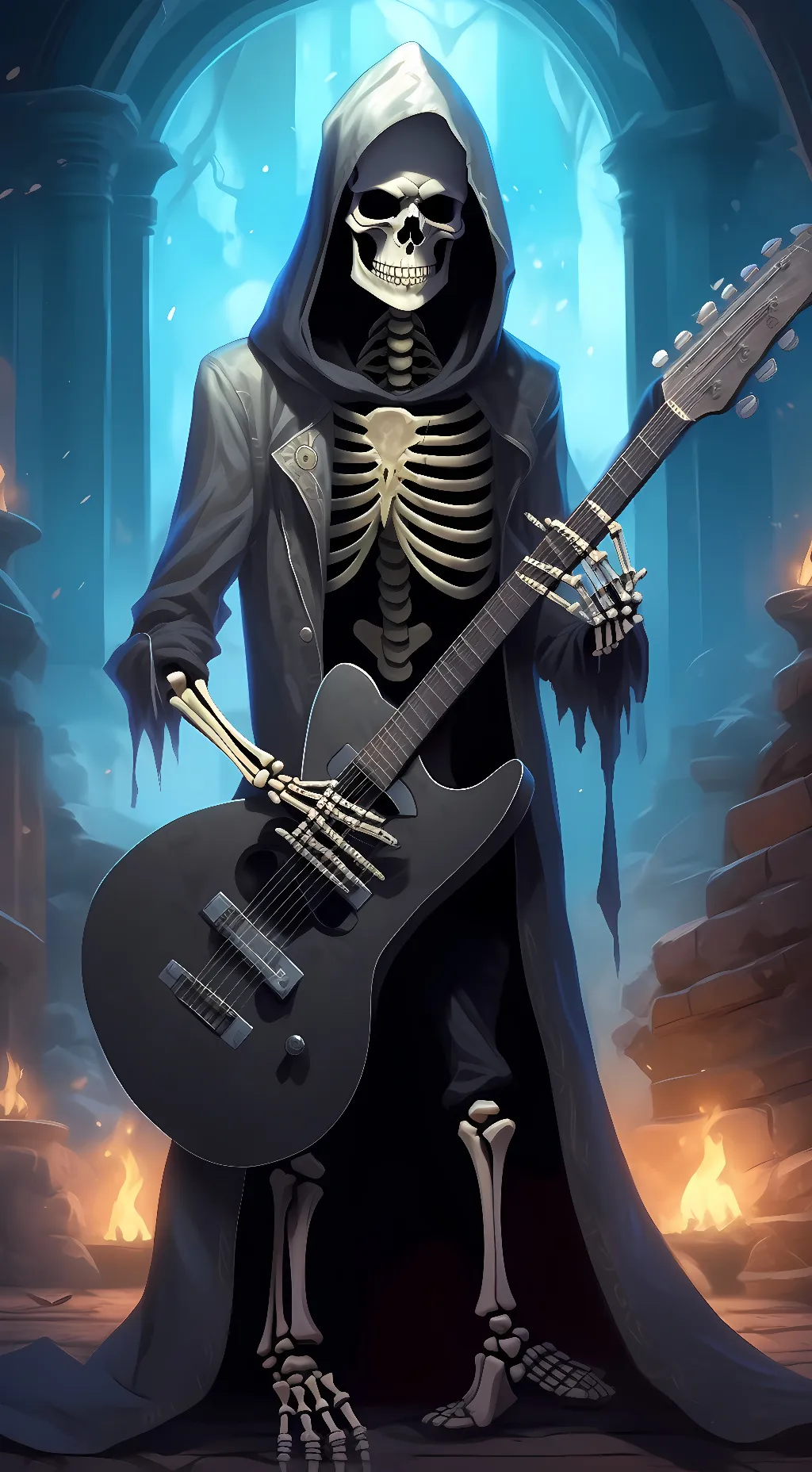 ai character: Badass Sketon background